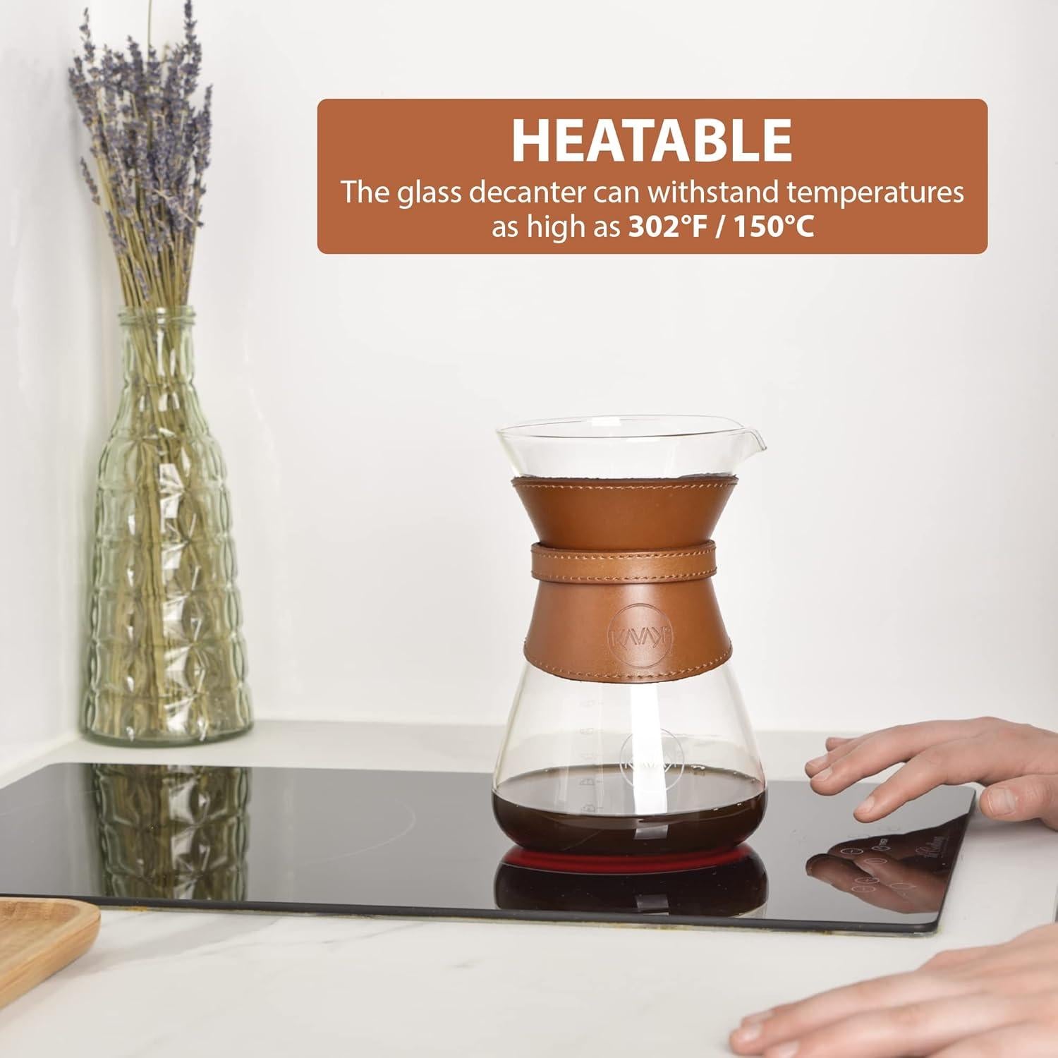 Cafetera Pour Over Kavako 1.1L con Filtro Acero Inoxidable