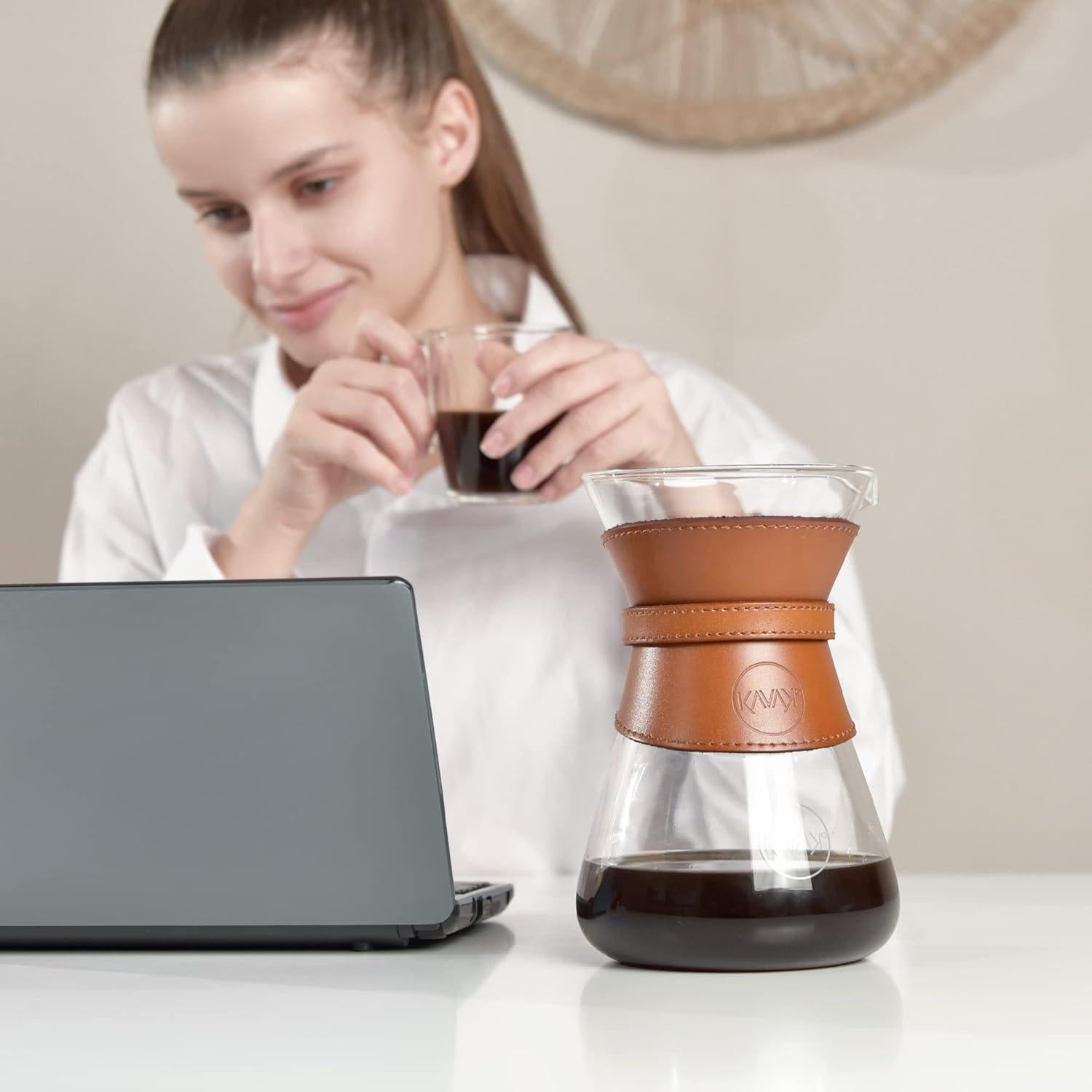 Cafetera Pour Over Kavako 1.1L con Filtro Acero Inoxidable