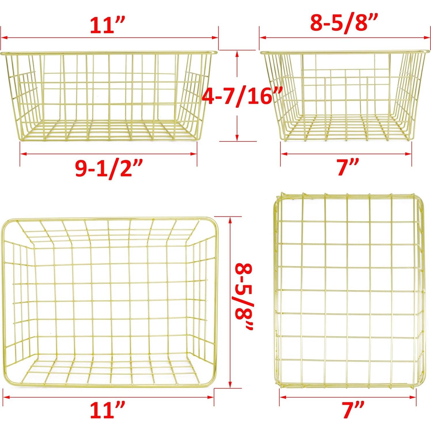 Cesta de Almacenamiento LUANT de Hierro Forjado Oro 30x20x15 cm
