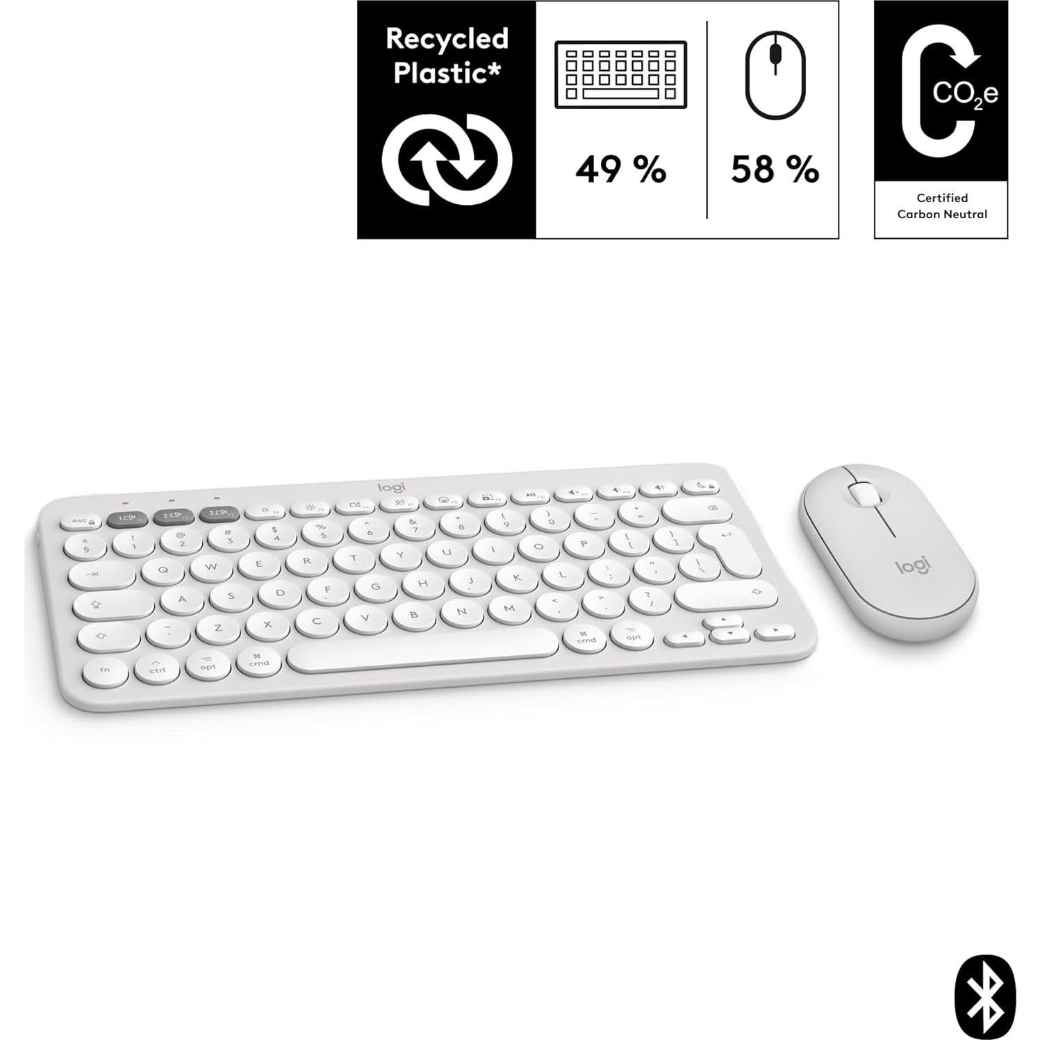 Combo Logitech Pebble 2 para Mac, Teclado y Ratón Inalámbricos