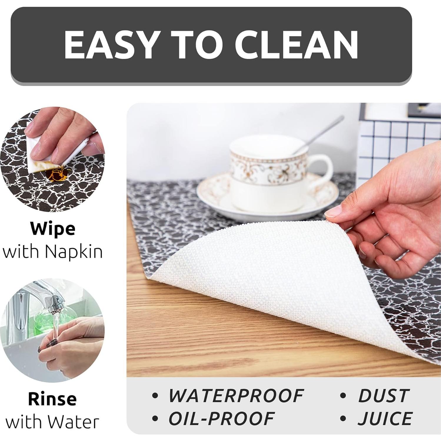 Forro de Estante PVC FIFTY FEET 30.48x304.8cm Antideslizante Grieta Negra