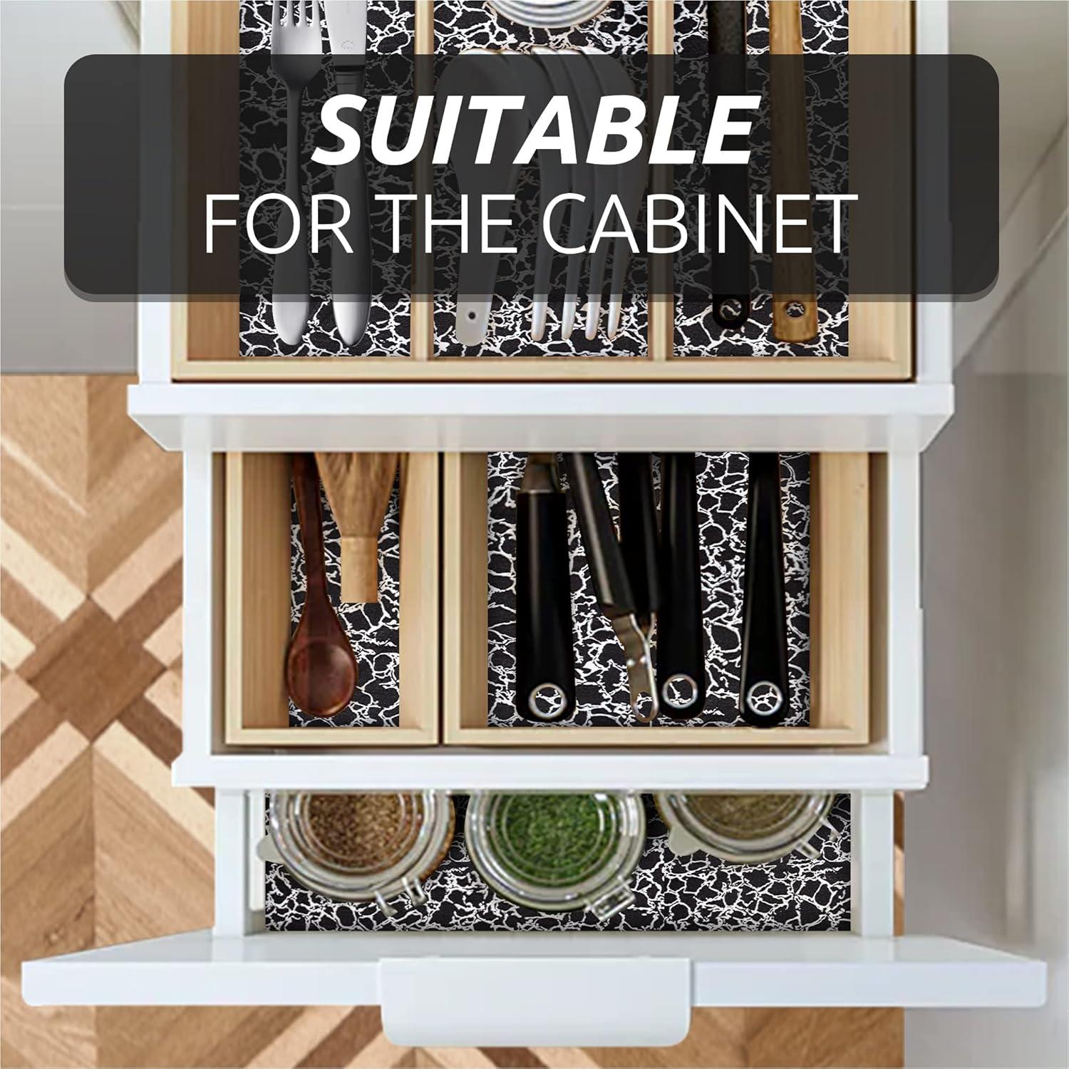 Forro de Estante PVC FIFTY FEET 30.48x304.8cm Antideslizante Grieta Negra