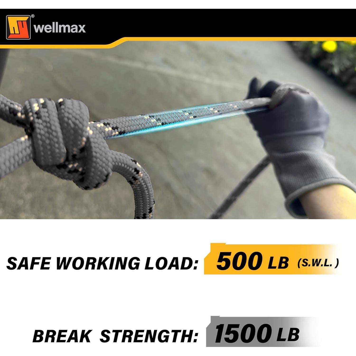 Cuerda de Nylon Trenzada Wellmax Diamond 15.24m Resistente UV