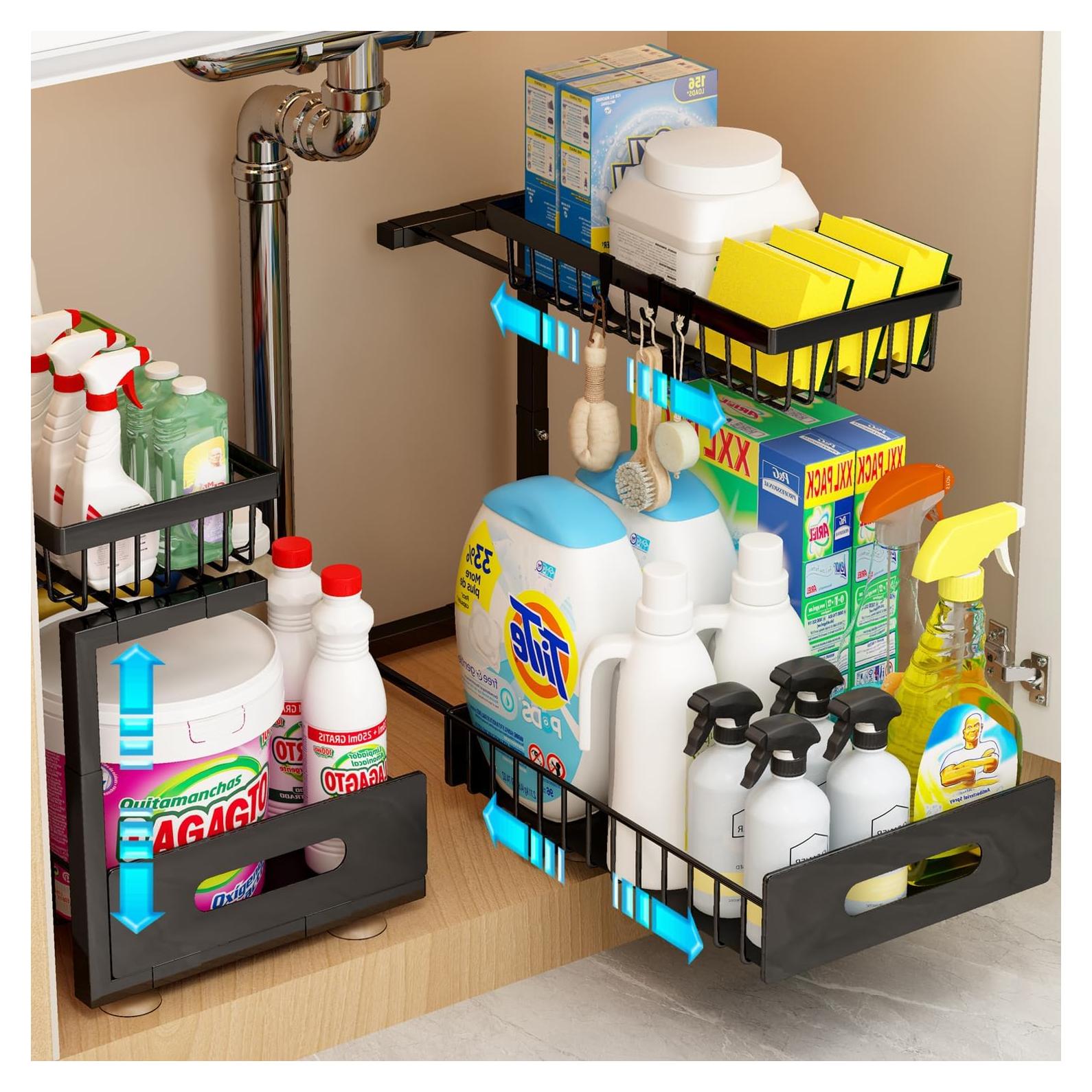 Organizador Bajo Fregadero ADBIU 2 Niveles Ajustable 29-41 cm