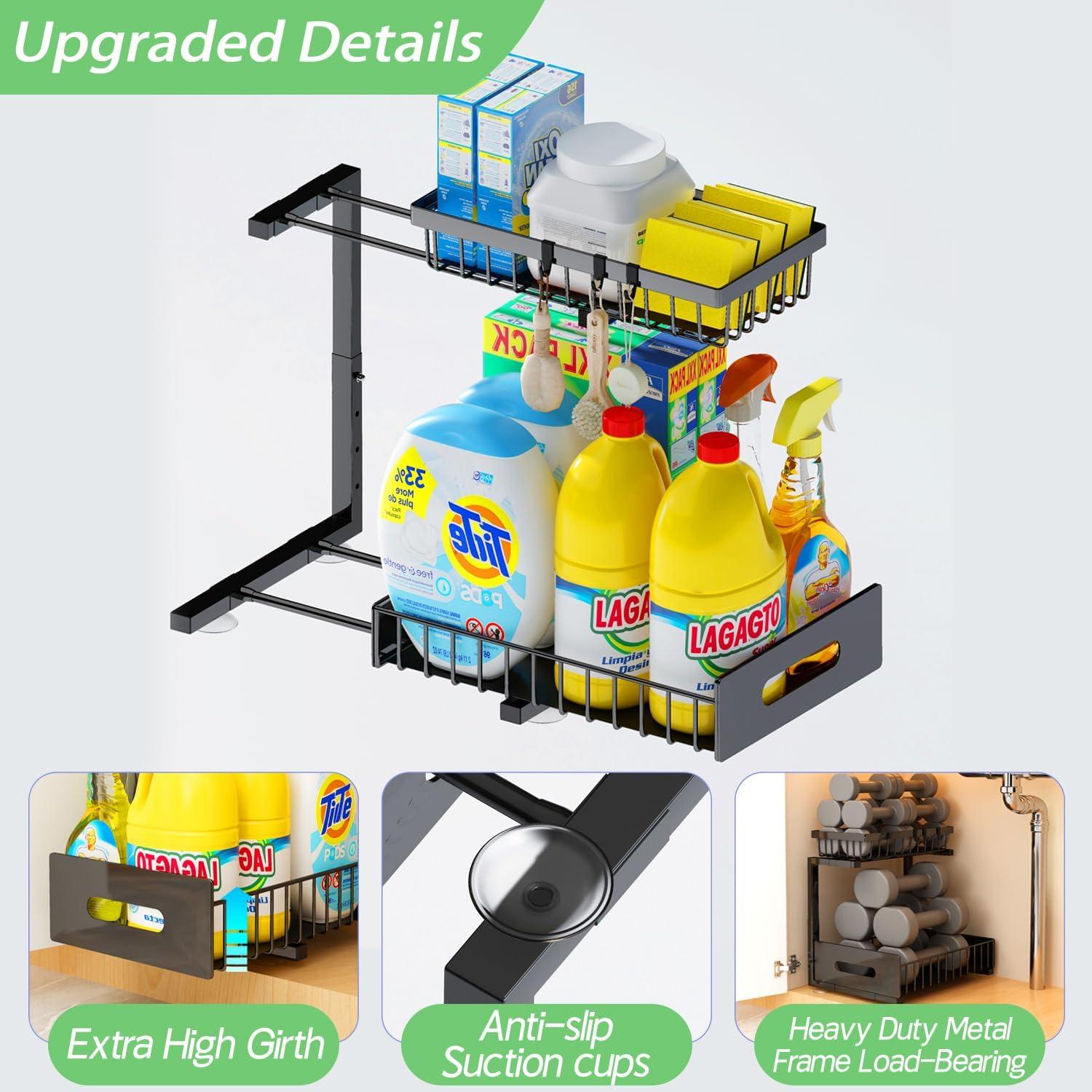 Organizador Bajo Fregadero ADBIU 2 Niveles Ajustable 29-41 cm