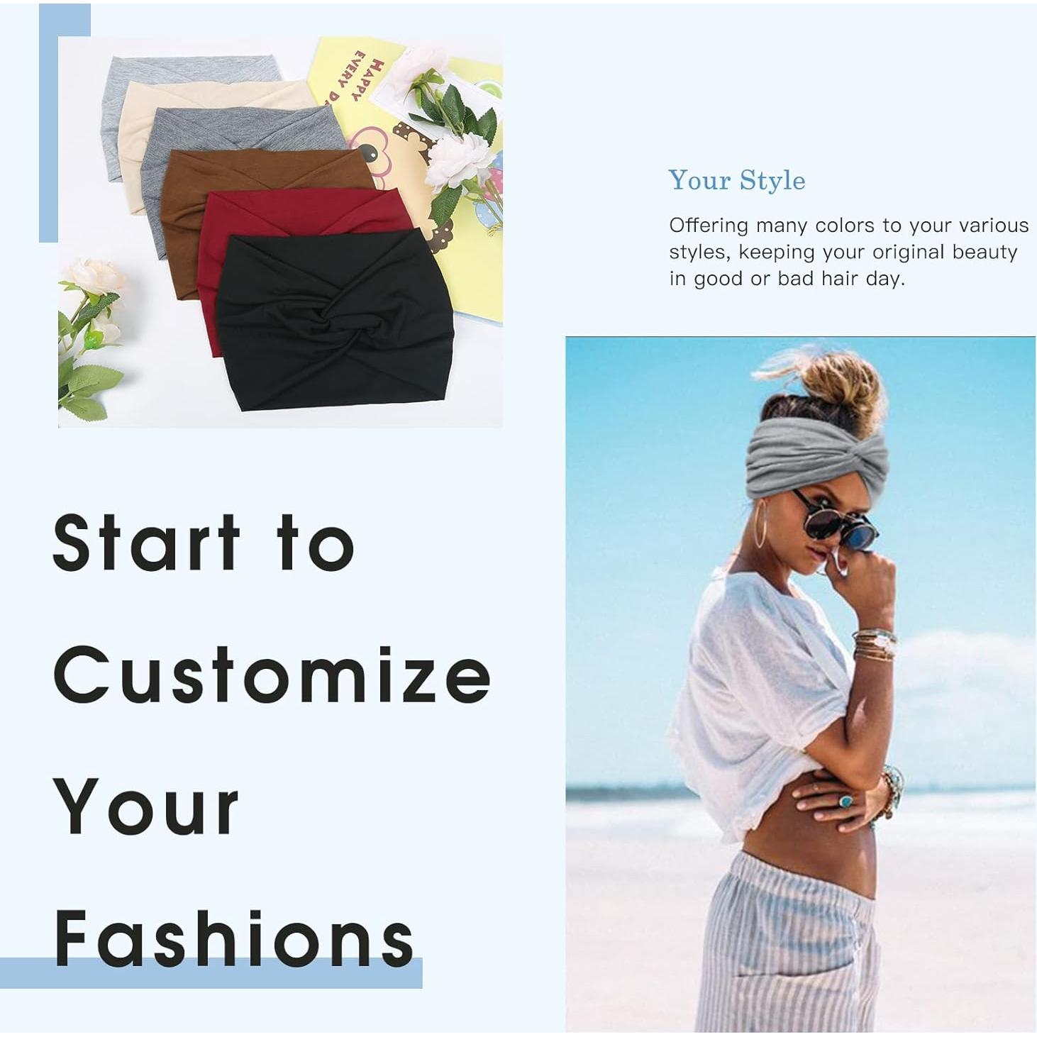 Diademas Anchas Tobeffect para Mujeres - 6 Piezas Boho 18 cm