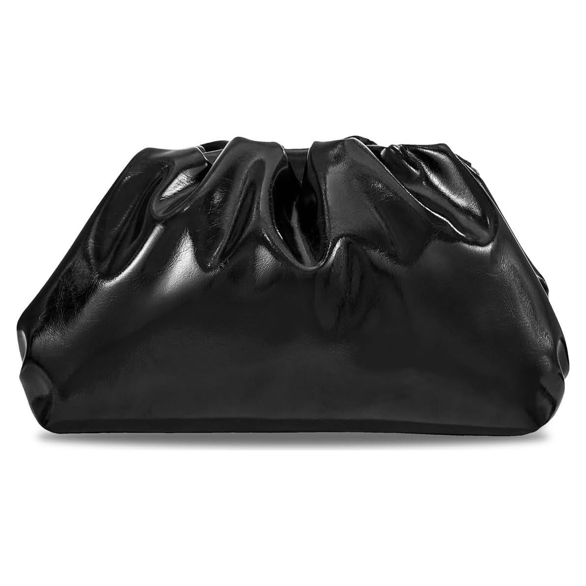 Bolso de mano de cuero vegano negro para mujer - Nube