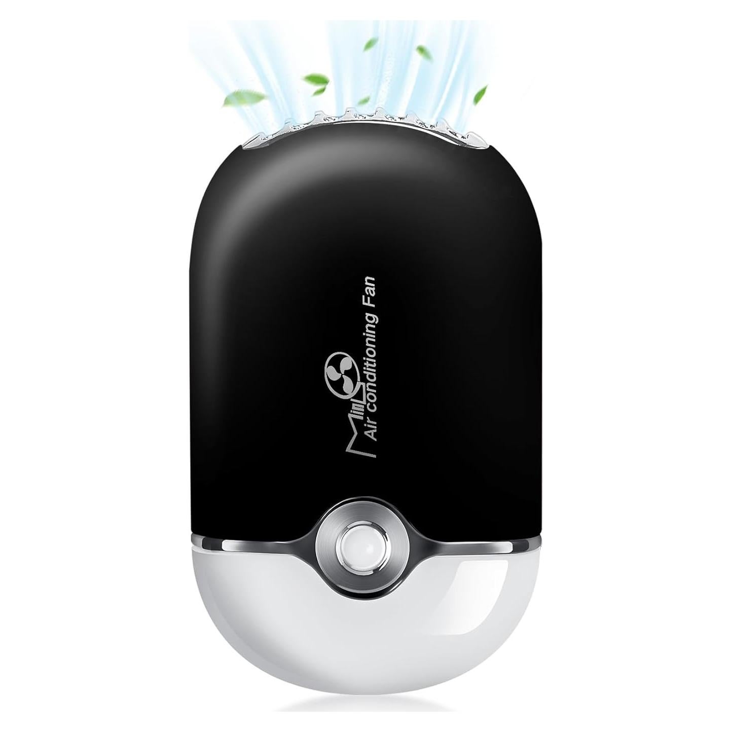 Mini Ventilador de Pestañas Mlogiroa Portátil USB C Negro