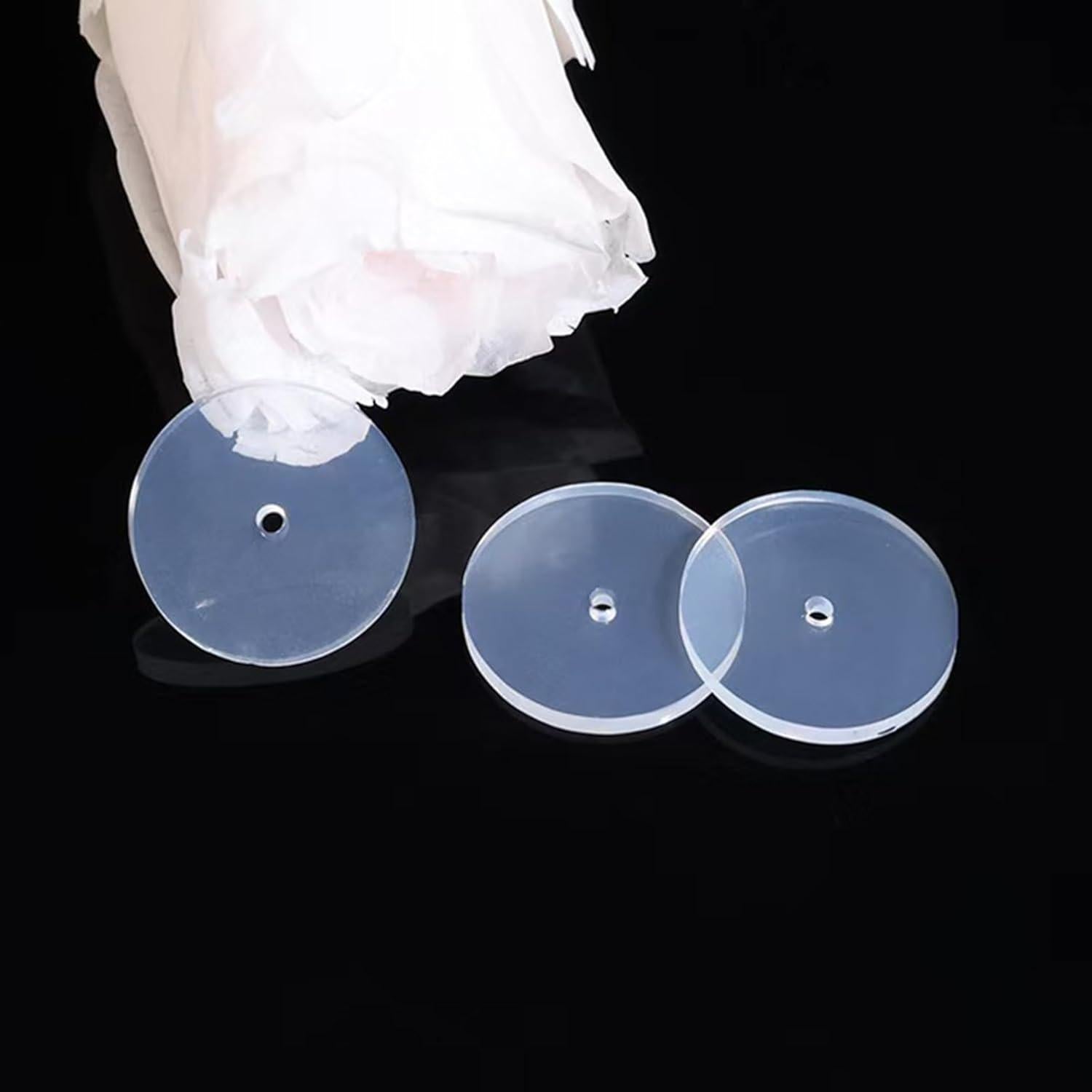 50Pcs Silicone Earring Backs Stopper for Piercings, Clear Discs Stabilizer Pads for Healing Non Pull Piercing Discs, 12mm Earlobe Support Patches (12mm)