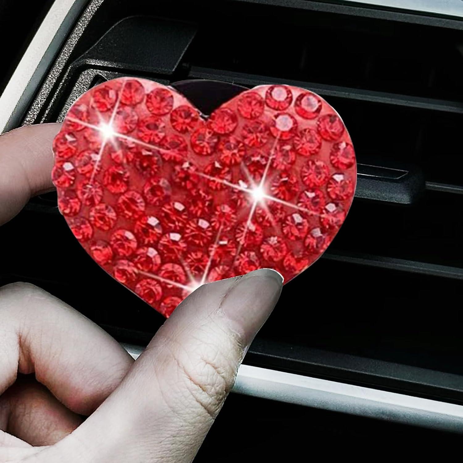 4 Clips de Ventilación Luminuti Corazón Brillante Rojo