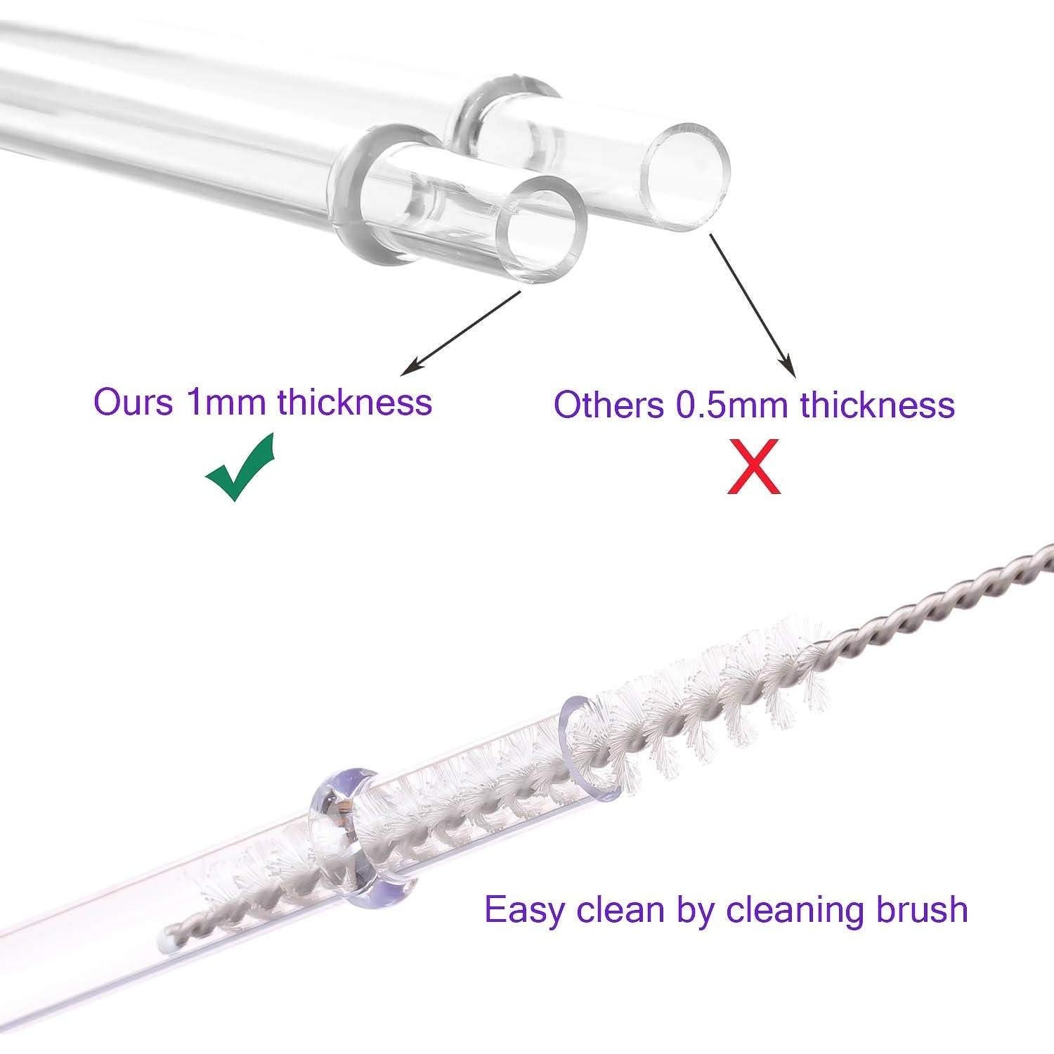 Pajitas Reutilizables Dakoufish 28 cm Transparentes - 12 Unidades