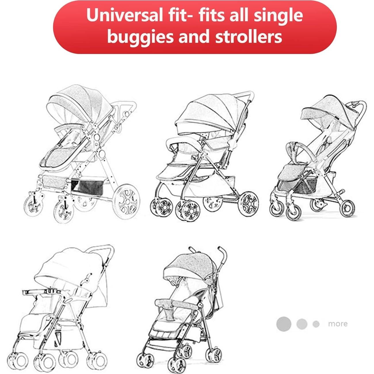 Sombra para Cochecitos de Bebé UV UPF50+ Ajuste Universal Negra