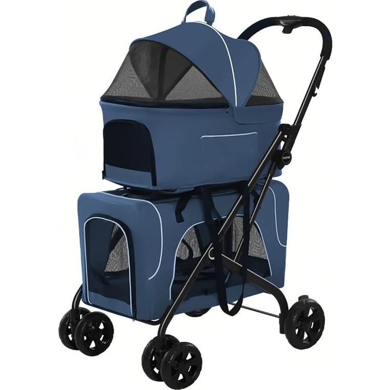 Carrito de Mascotas UpNorthStar Plegable con 2 Transportadoras