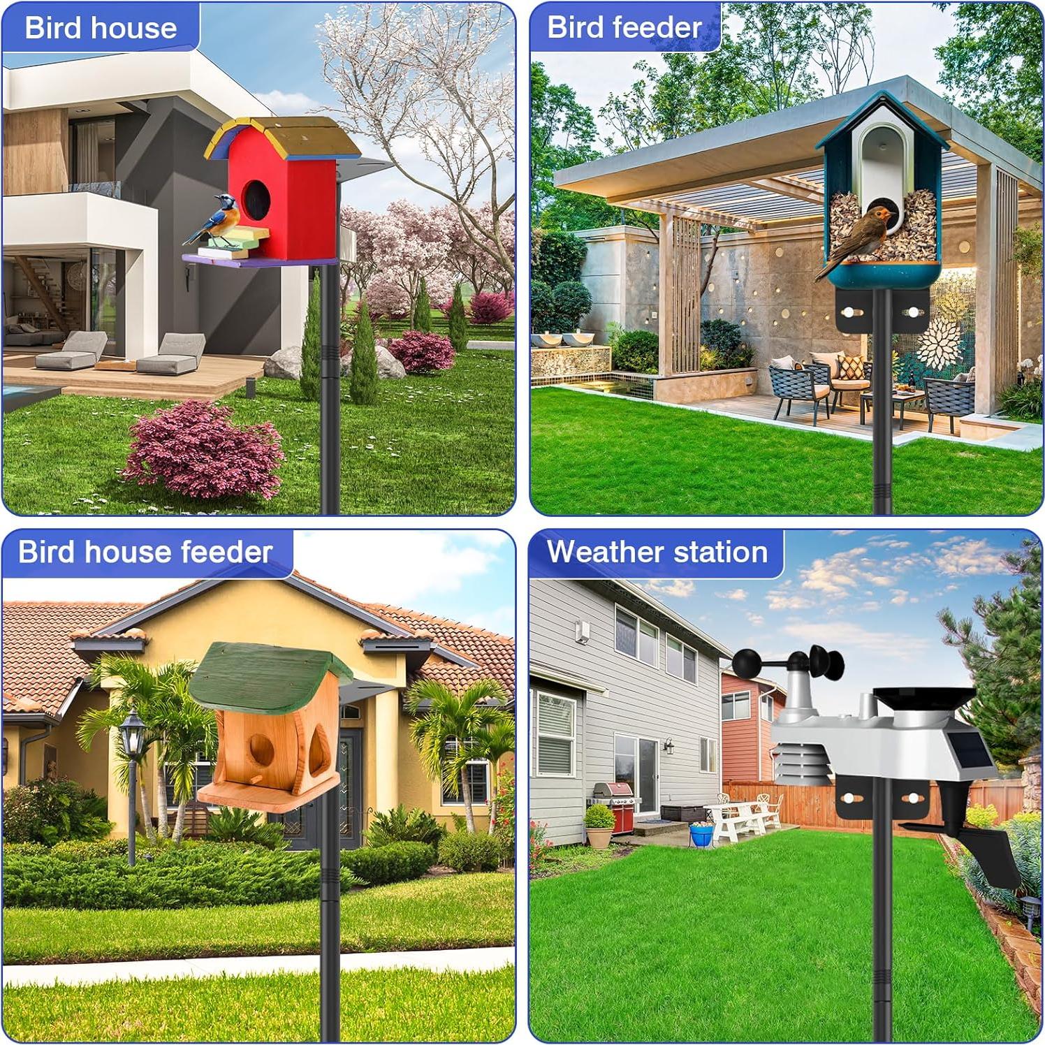 Poste Ajustable para Comederos de Aves AHRLHR 203 cm Metal