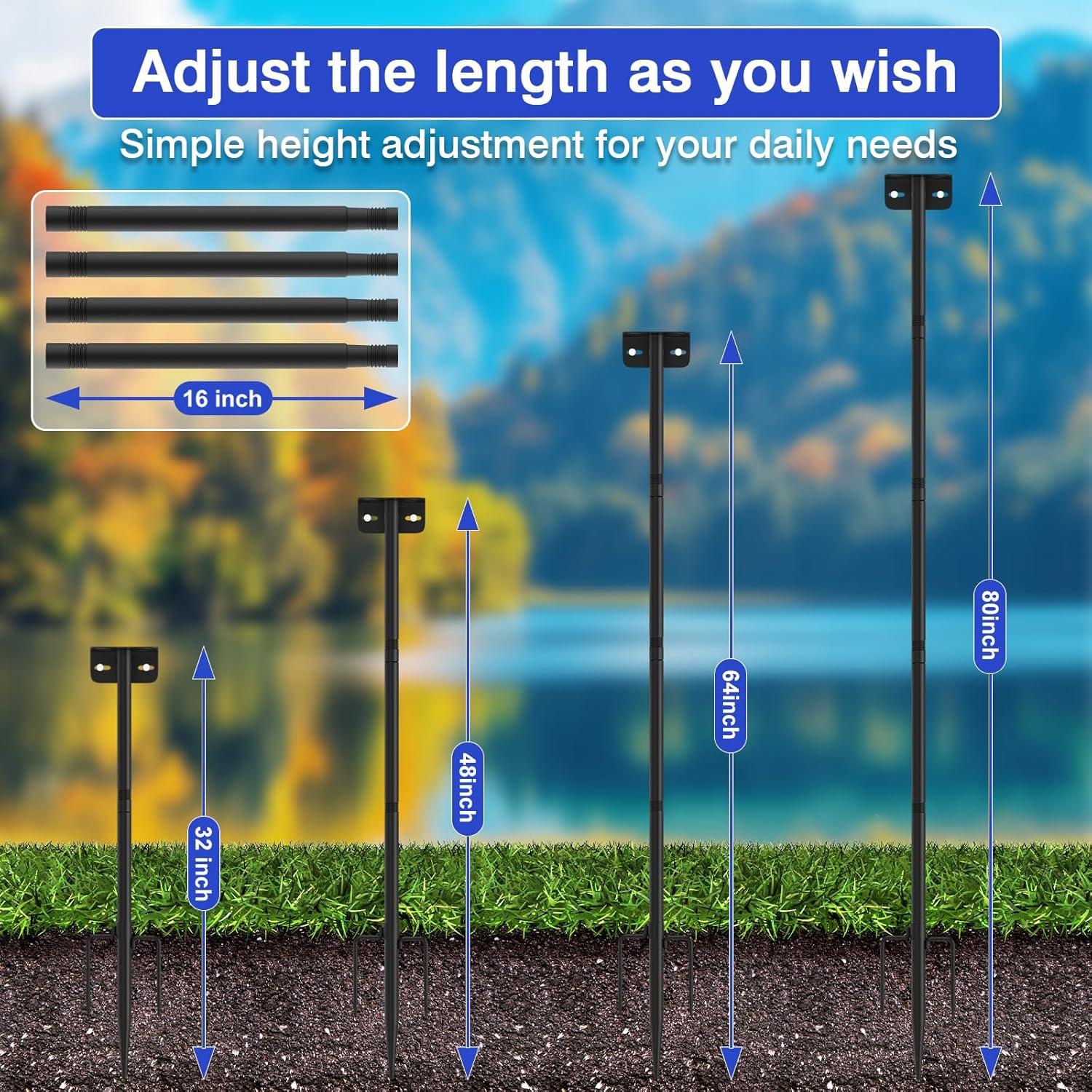 Poste Ajustable para Comederos de Aves AHRLHR 203 cm Metal