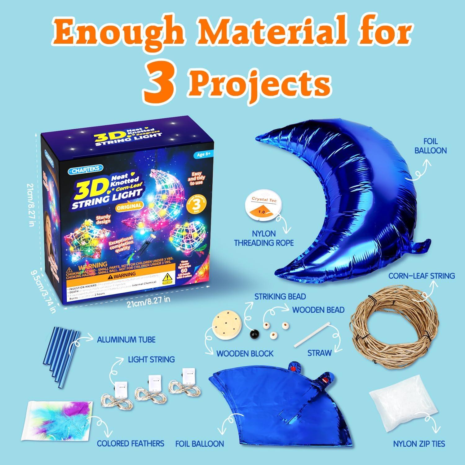 Kit de Artesanía con Luces LED CHARTEKS 3D para Niños