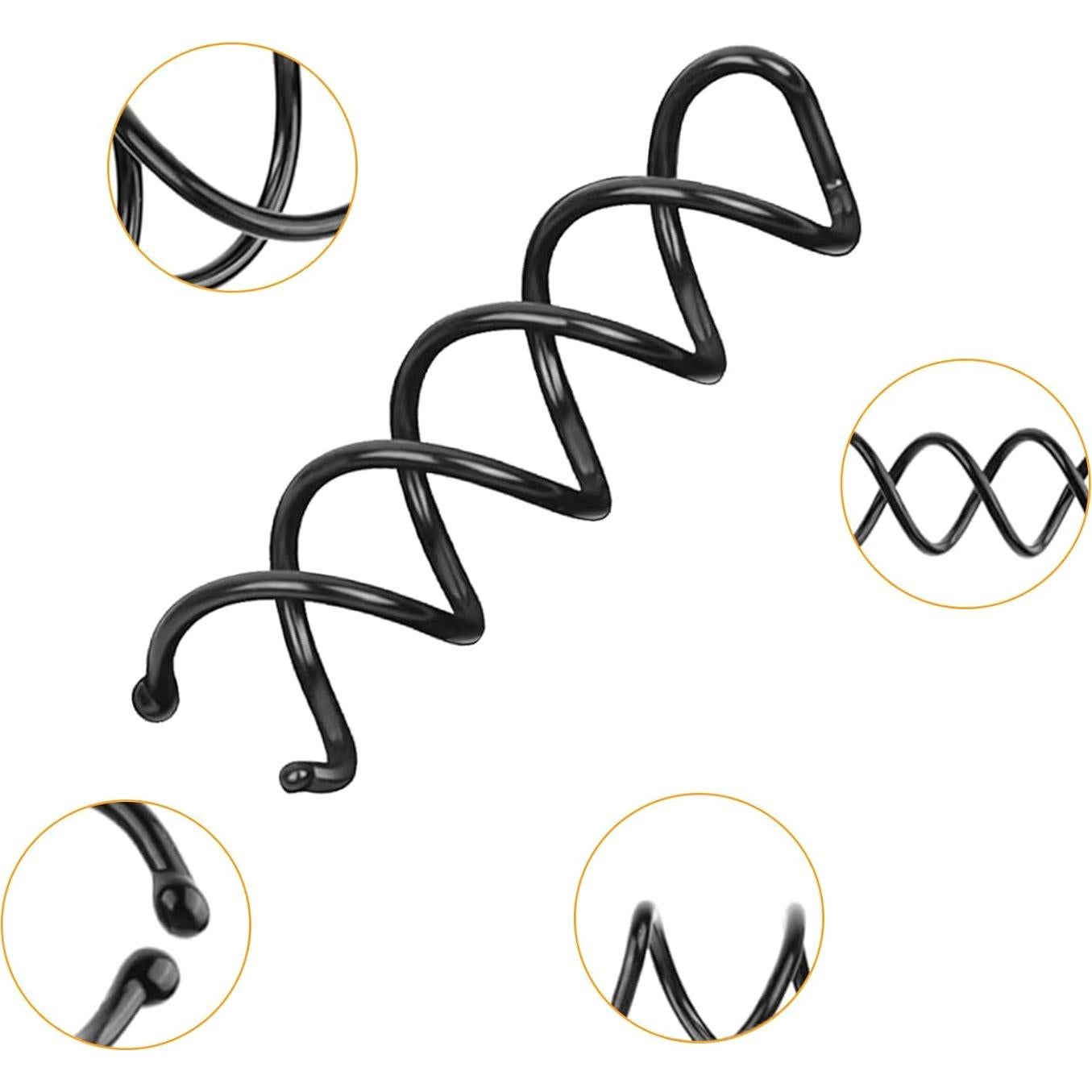 Set de 10 Pinzas para Cabello en Espiral Defutay - Negro