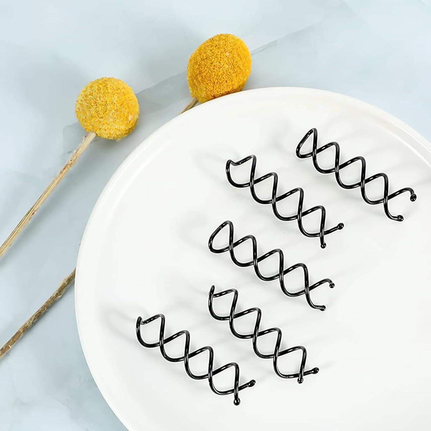 Set de 10 Pinzas para Cabello en Espiral Defutay - Negro