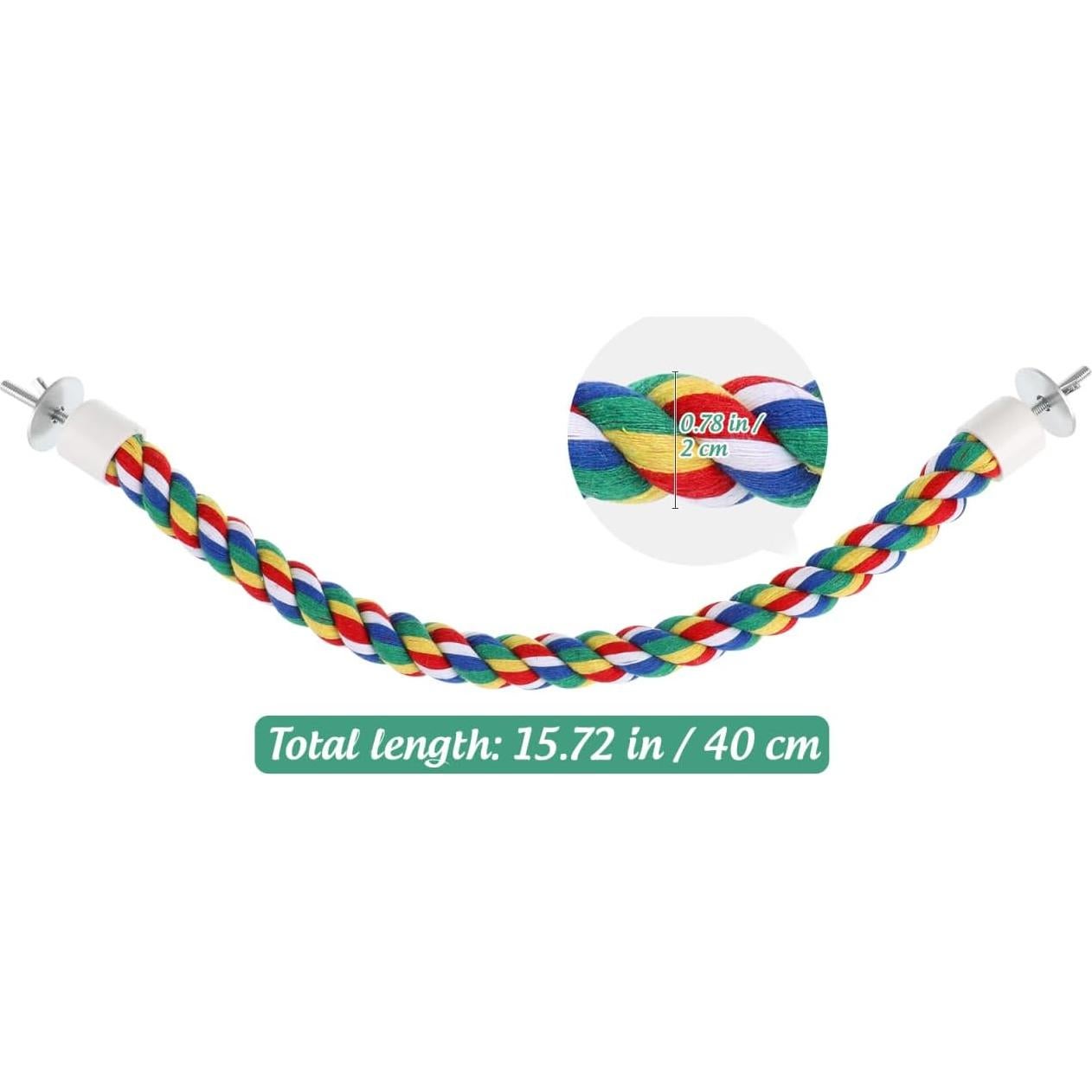 Percha de Cuerda para Aves iplusmile 40CM Colorida