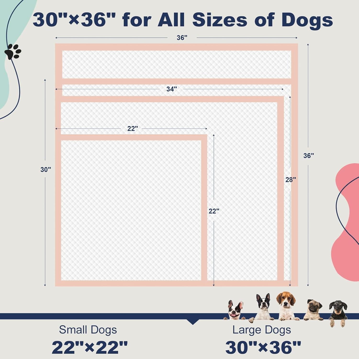 Alfombrillas para Orina de Perro XXL Rosa 91x76 cm - 25 Unidades