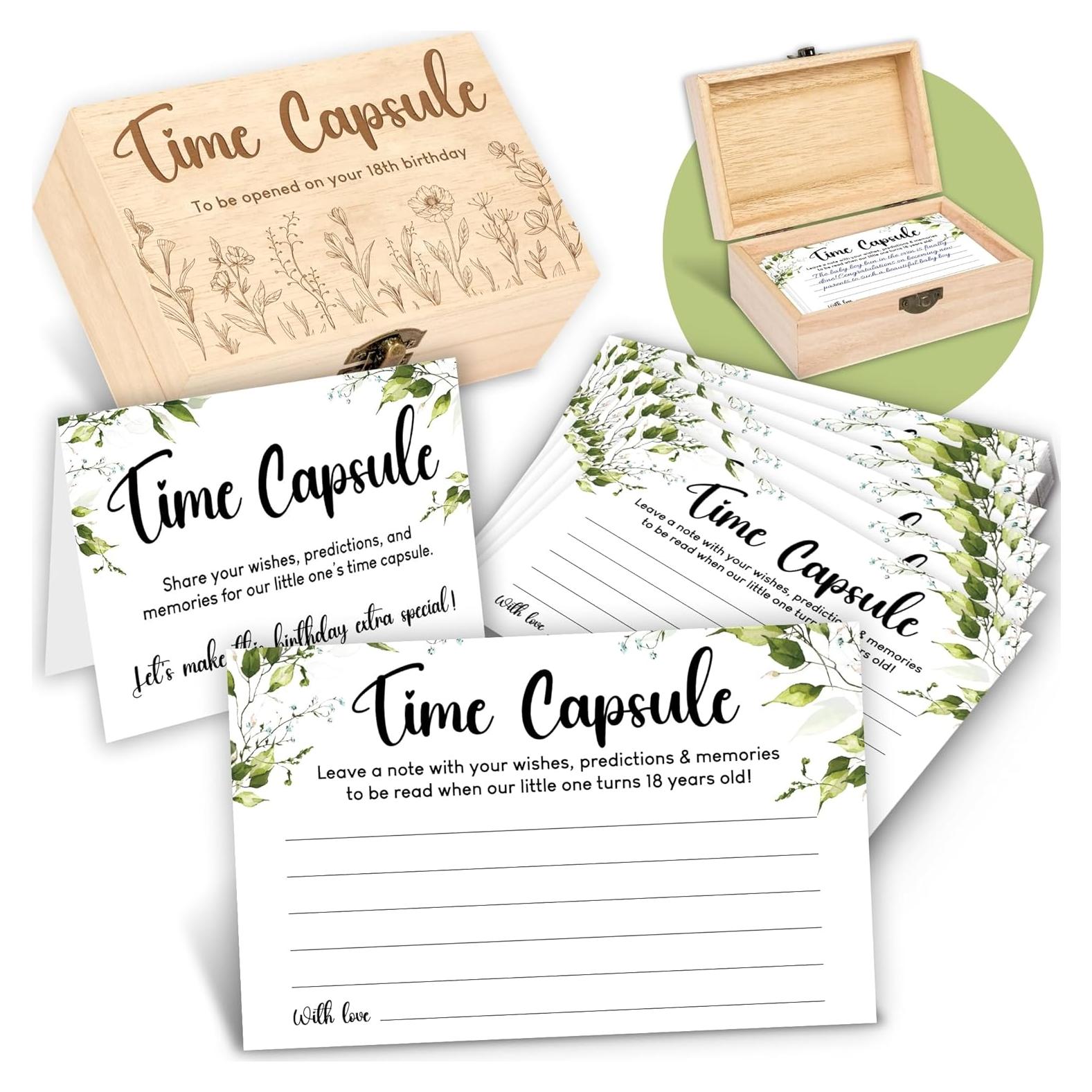 Caja de cápsula del tiempo para bebés WOODAMORE - 50 Pcs