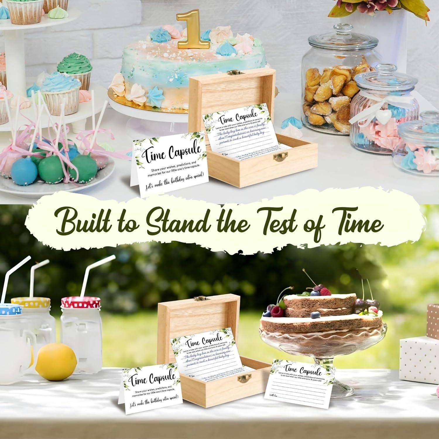 Caja de cápsula del tiempo para bebés WOODAMORE - 50 Pcs