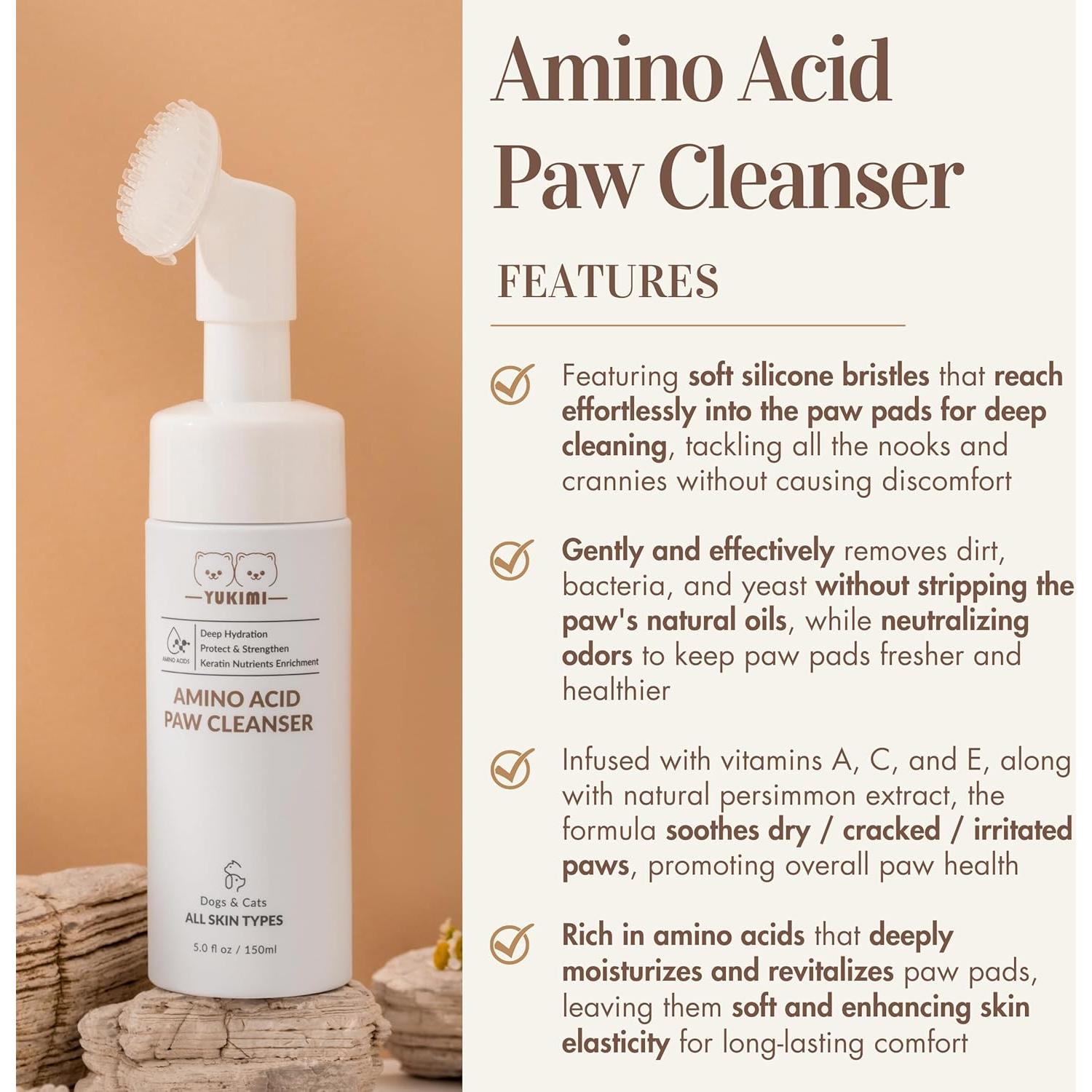 Limpiador de Patas YUKIMI 148 ml Hipoalergénico con Cepillo