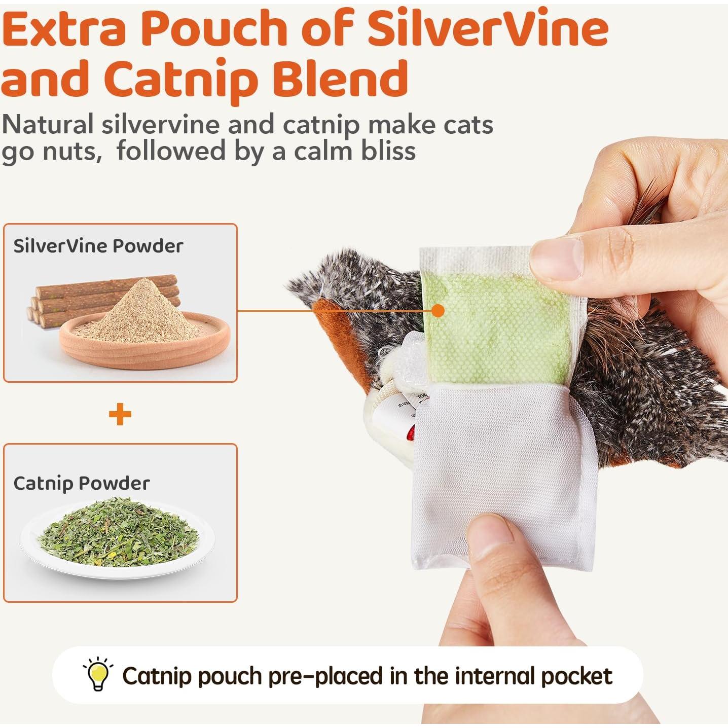 Juguete Interactivo para Gatos Potaroma Pájaro 10 cm Recargable