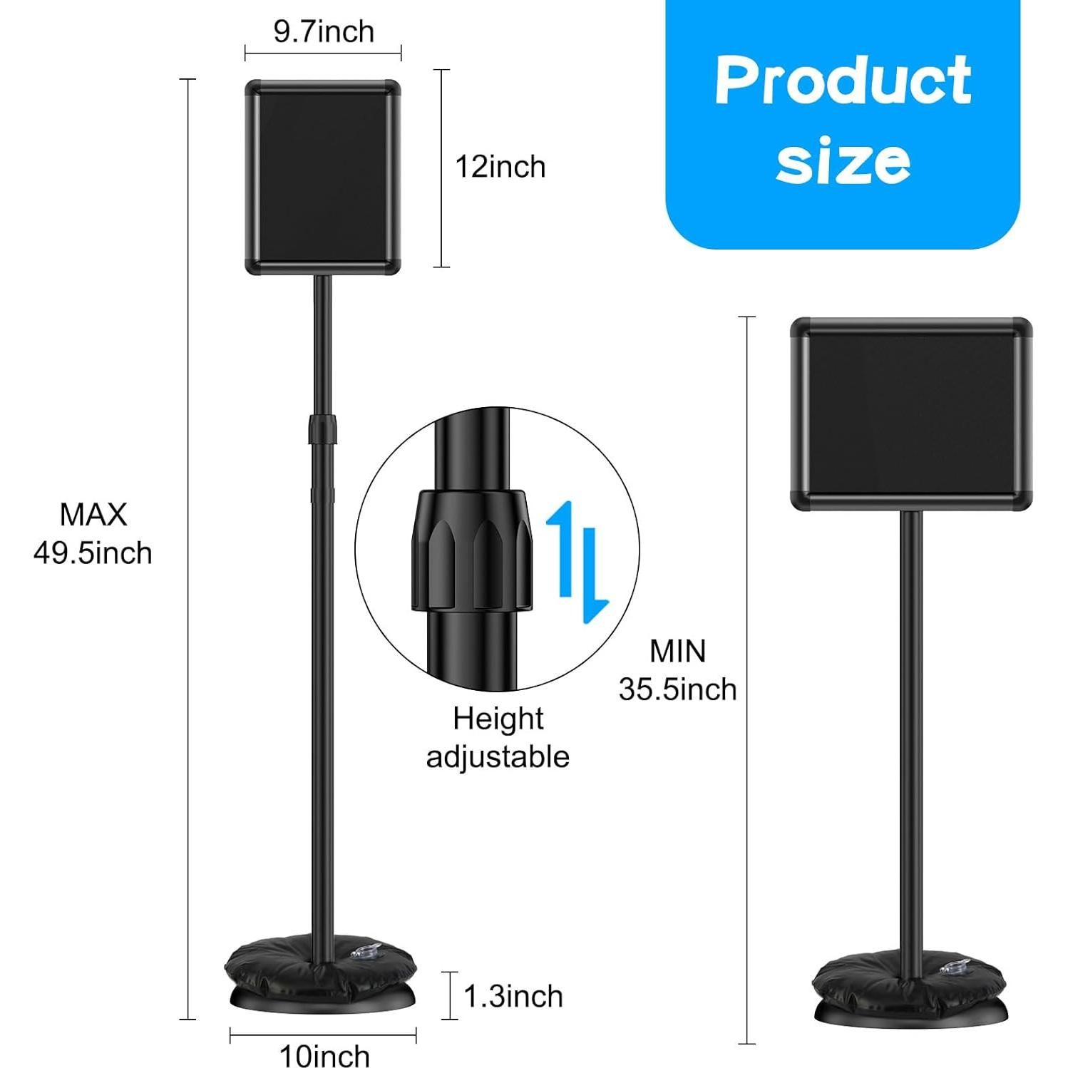 Soporte de Carteles EHWINE 8.5x11 cm Ajustable Rotativo 360°