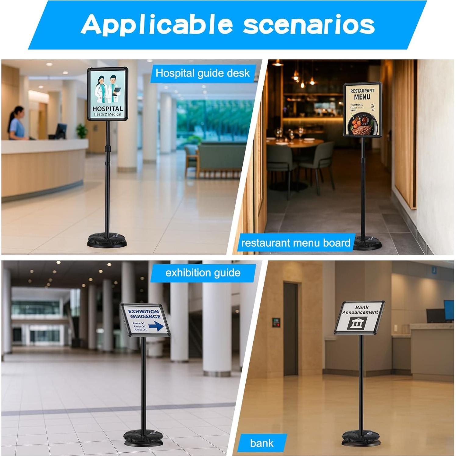 Soporte de Carteles EHWINE 8.5x11 cm Ajustable Rotativo 360°