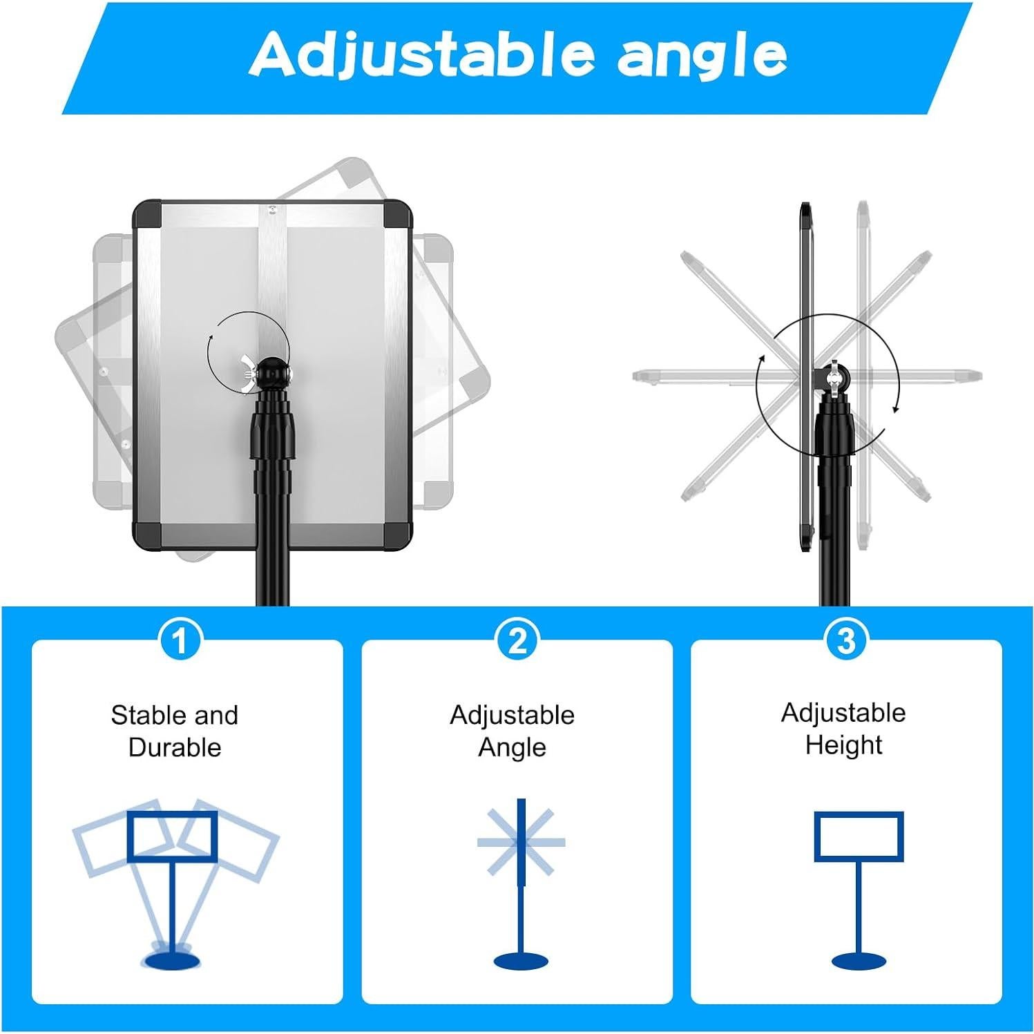 Soporte de Carteles EHWINE 8.5x11 cm Ajustable Rotativo 360°