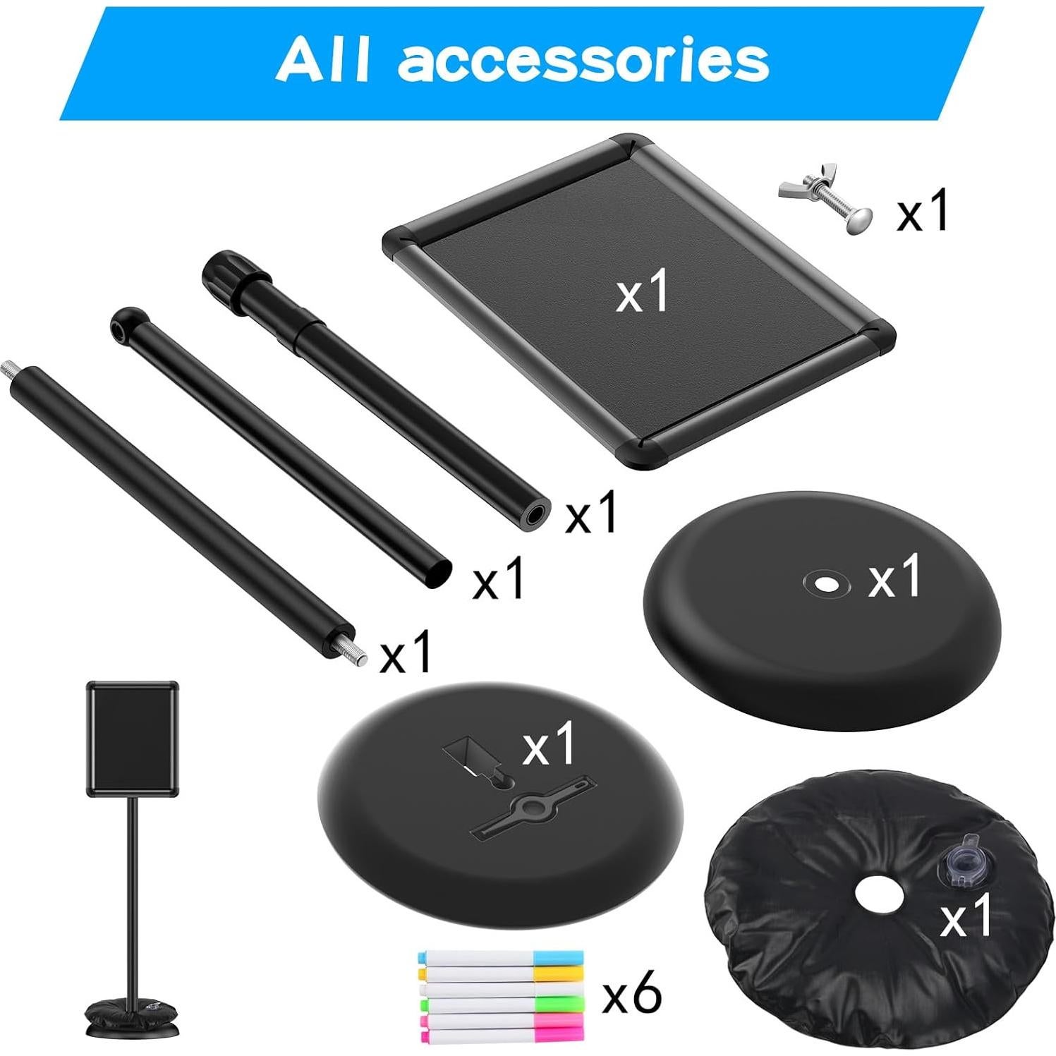 Soporte de Carteles EHWINE 8.5x11 cm Ajustable Rotativo 360°