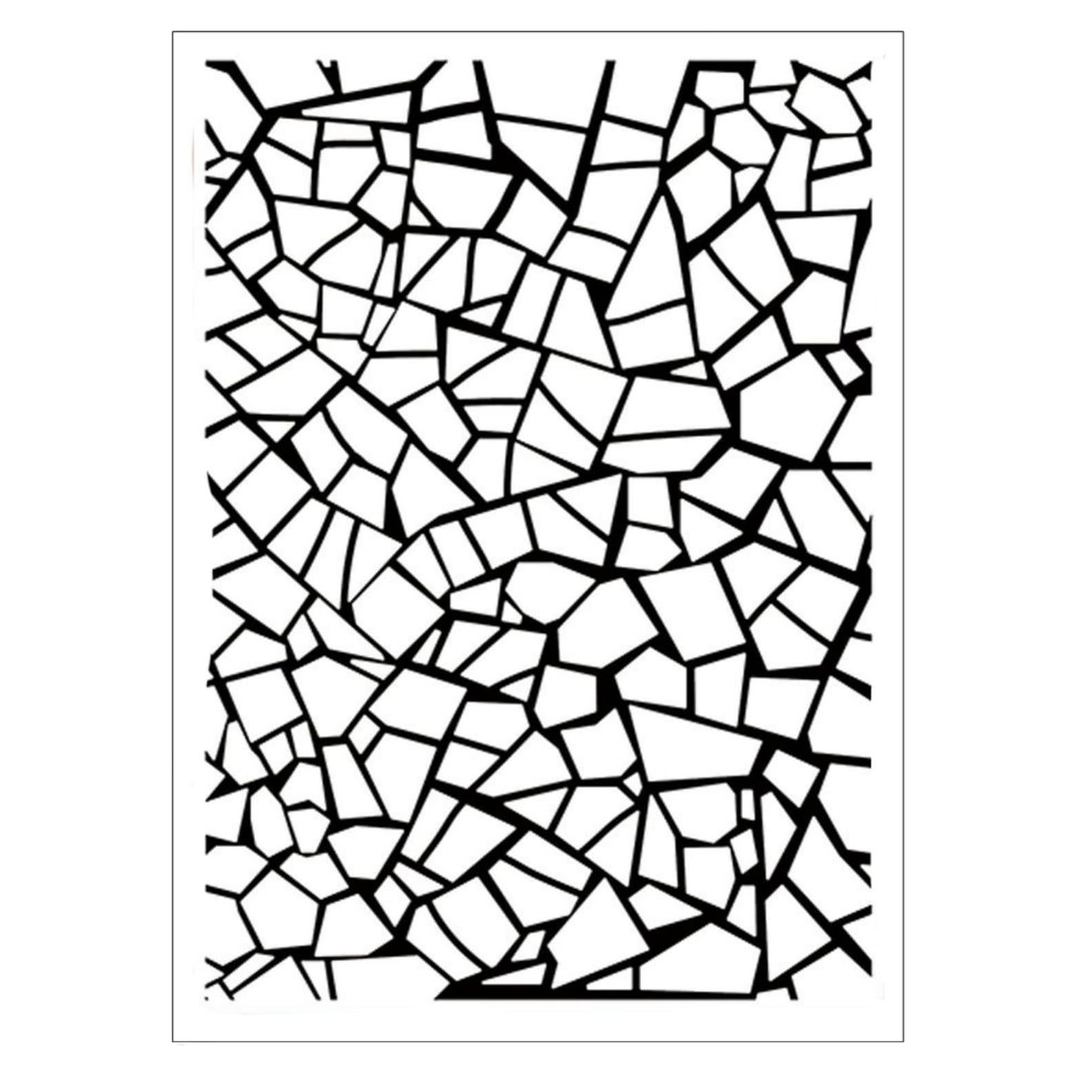 Plantilla de Embossing 3D Arbuya Textura Vidrio Roto 12.7x17.8cm