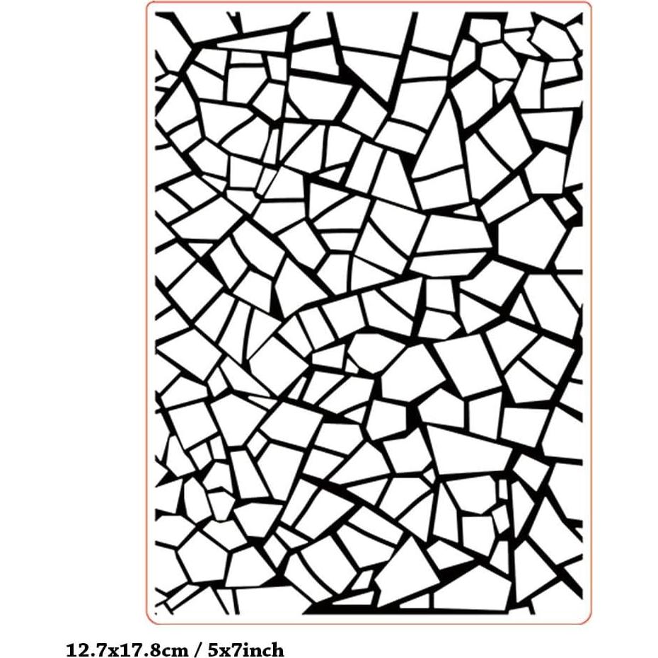 Plantilla de Embossing 3D Arbuya Textura Vidrio Roto 12.7x17.8cm