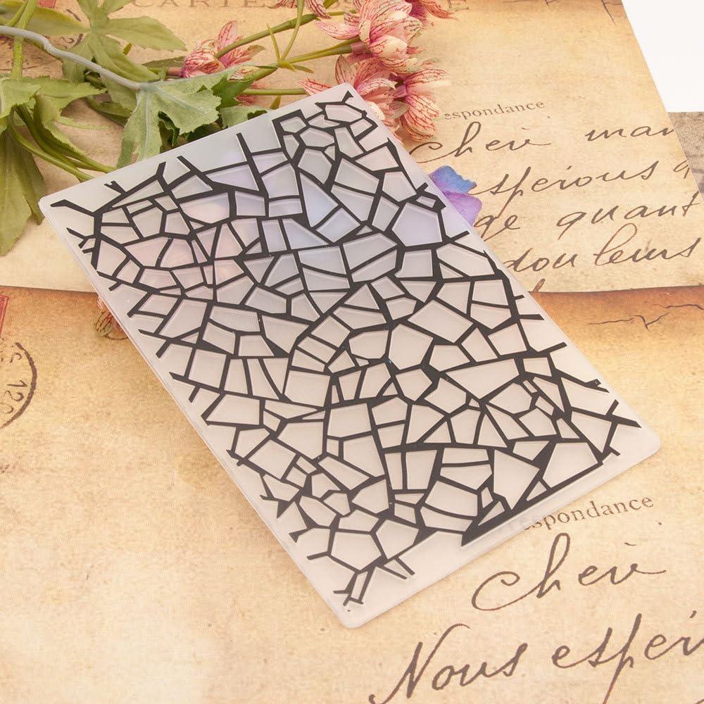 Plantilla de Embossing 3D Arbuya Textura Vidrio Roto 12.7x17.8cm
