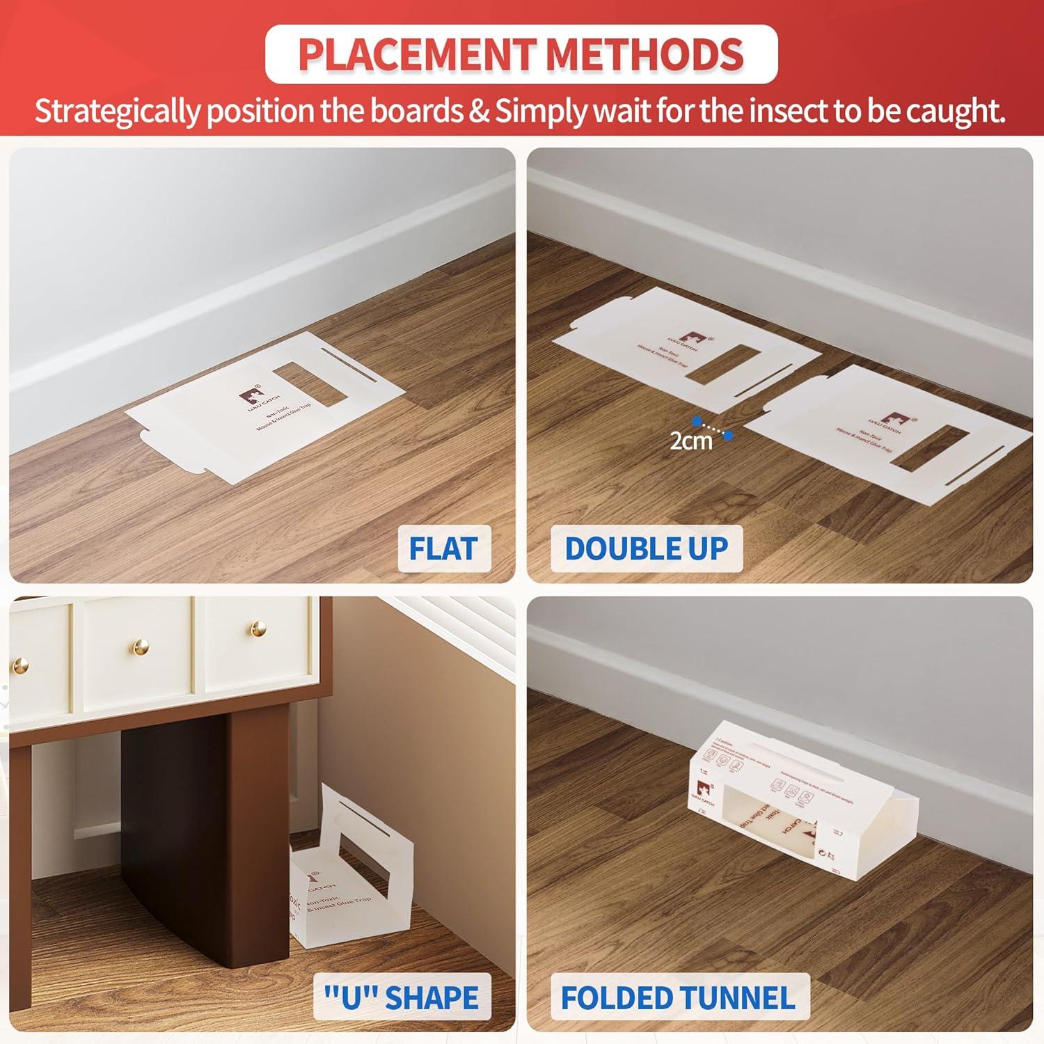 Trampas de Pegamento LULUCATCH 12 Piezas para Ratones e Insectos