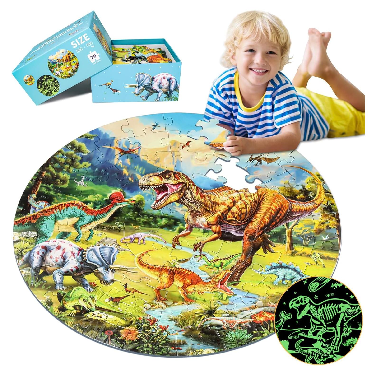 Rompecabezas de Piso Dinosaurio Brillante DIGOBAY 70 Piezas