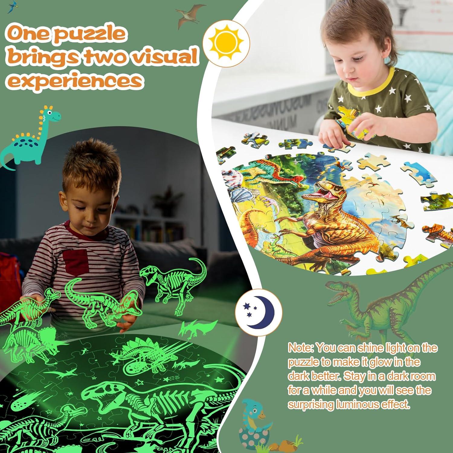 Rompecabezas de Piso Dinosaurio Brillante DIGOBAY 70 Piezas