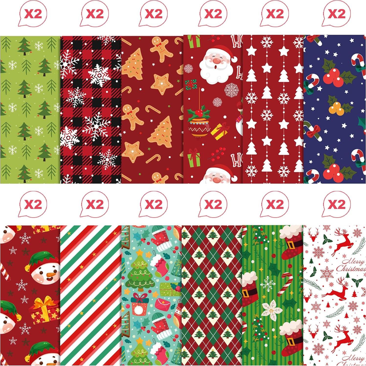 Juego de papel de scrapbook navideño GJKTOPO 30x30cm 24 hojas