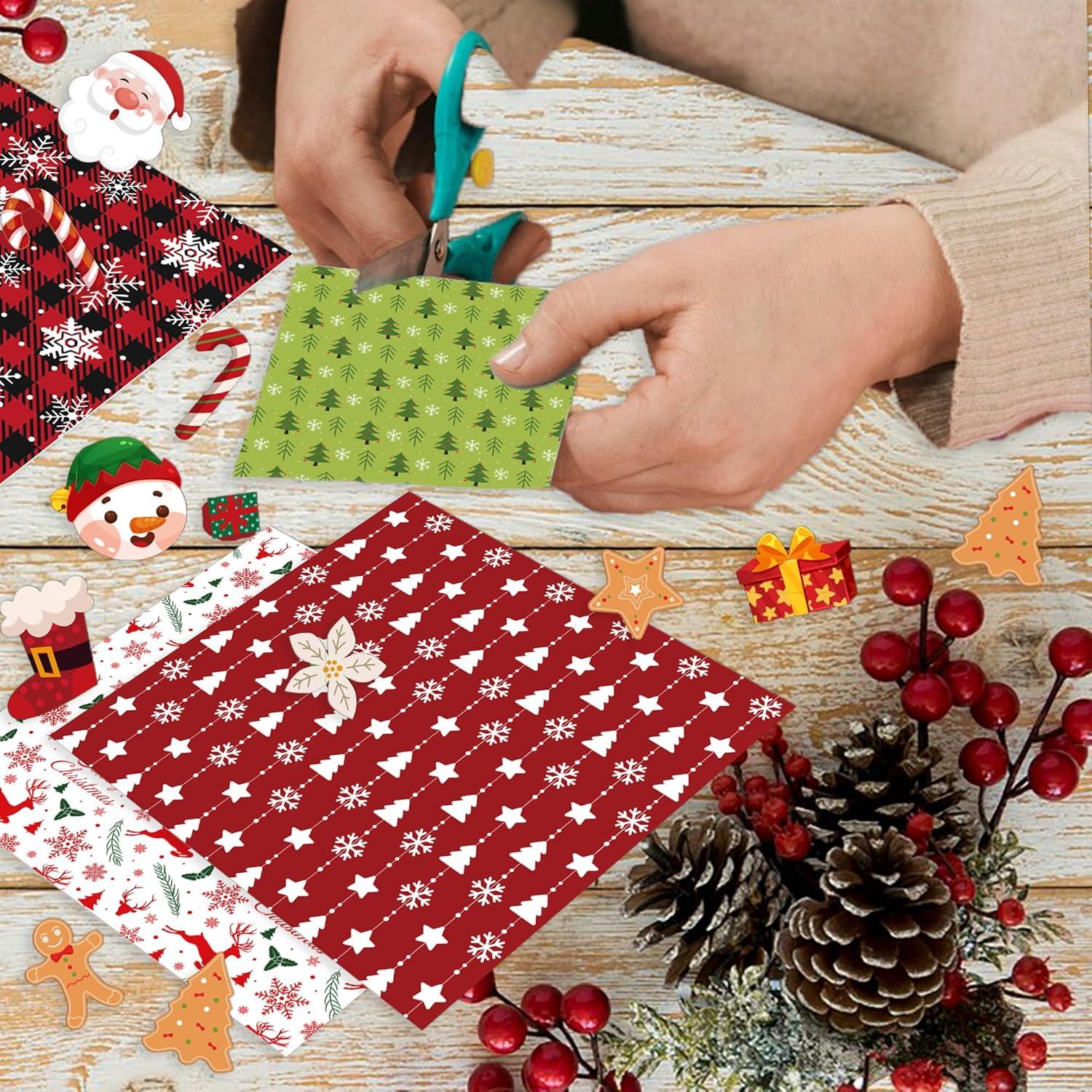 Juego de papel de scrapbook navideño GJKTOPO 30x30cm 24 hojas