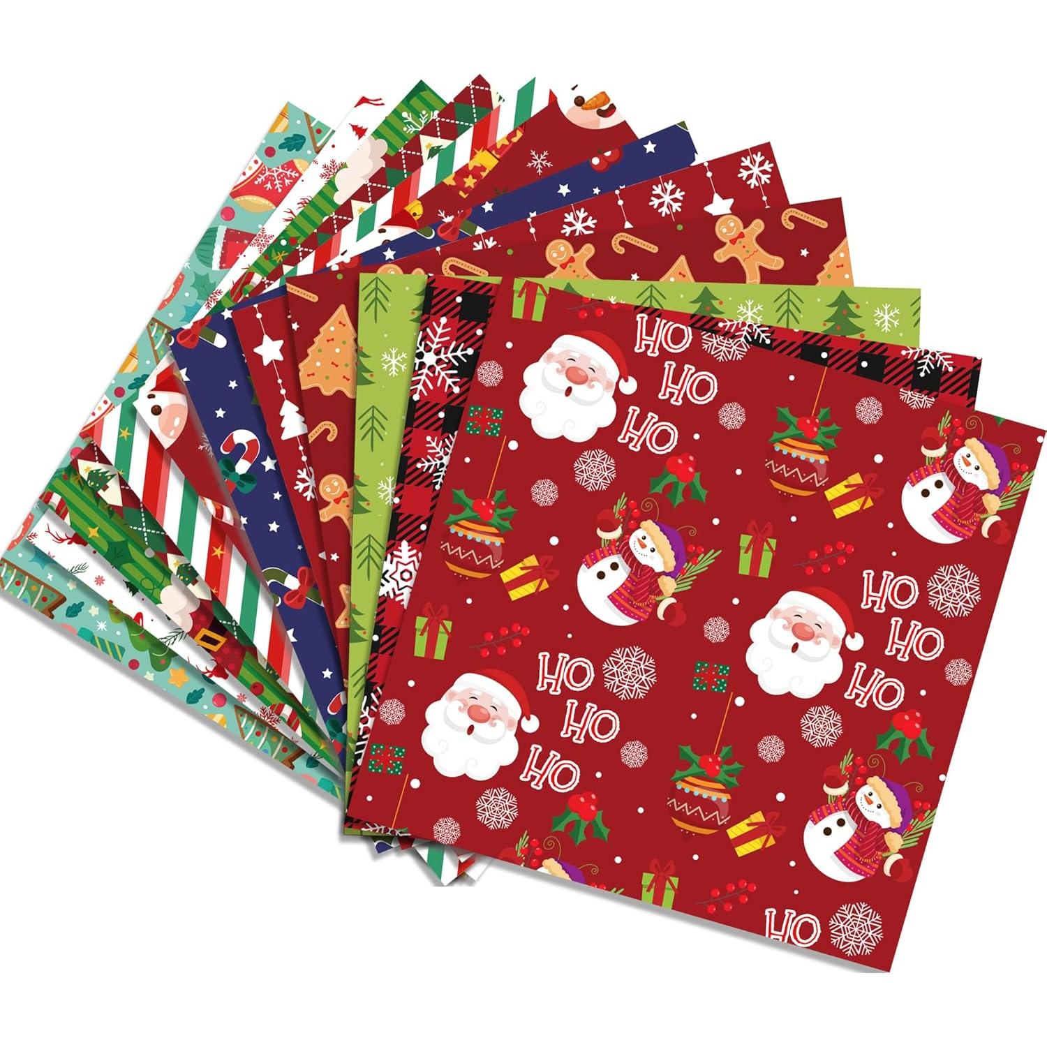 Juego de papel de scrapbook navideño GJKTOPO 30x30cm 24 hojas