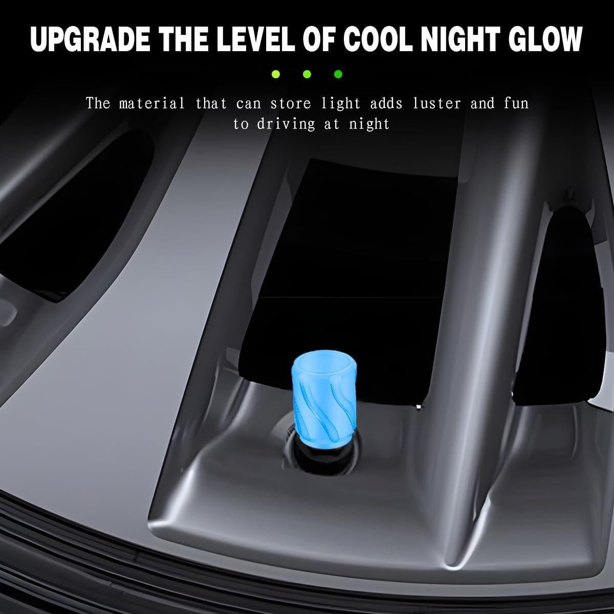 Tapas de Válvula de Neumático Mandark 12PCS Luminiscentes Azul