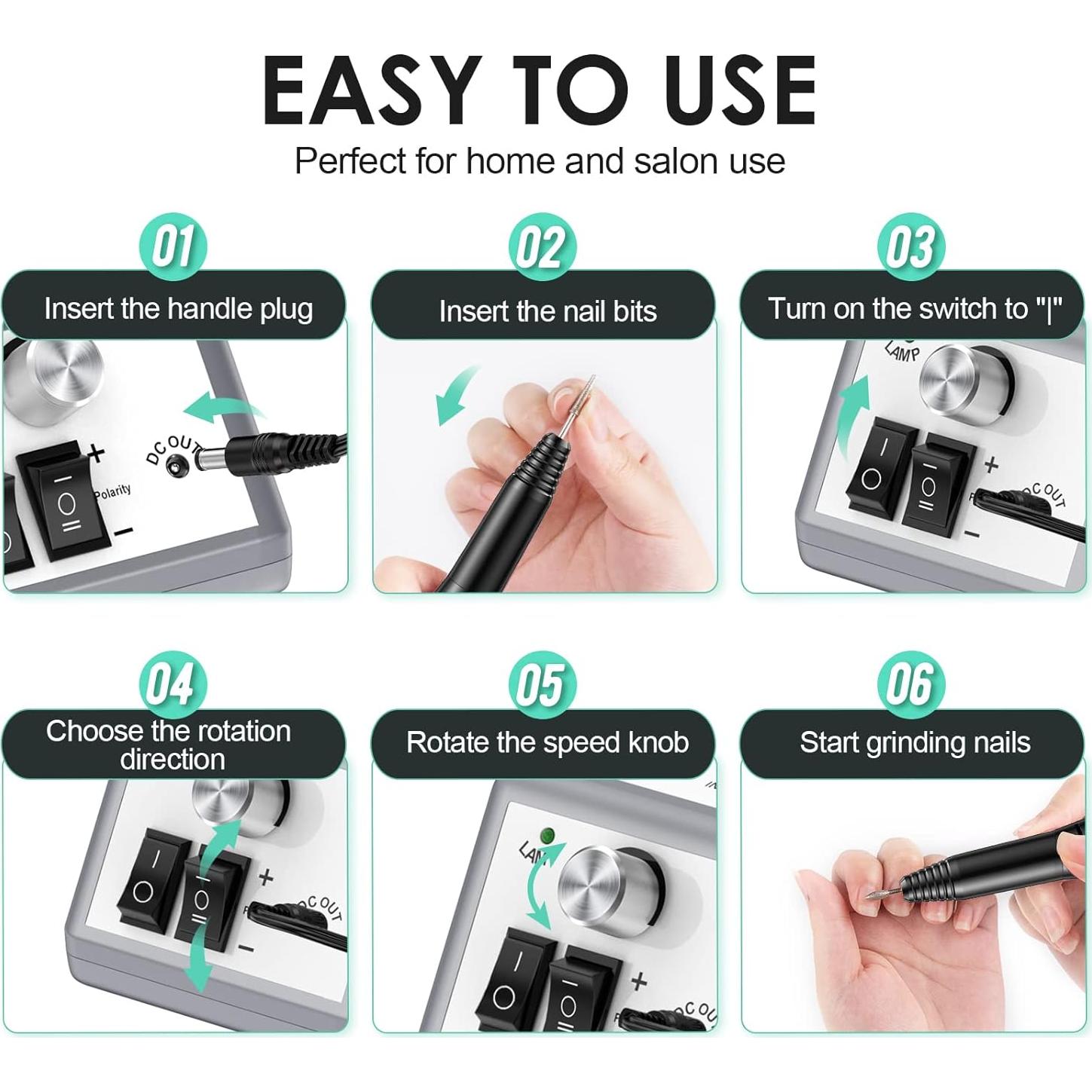 Taladro de Uñas Eléctrico Metio MTO-027 20000RPM Profesional