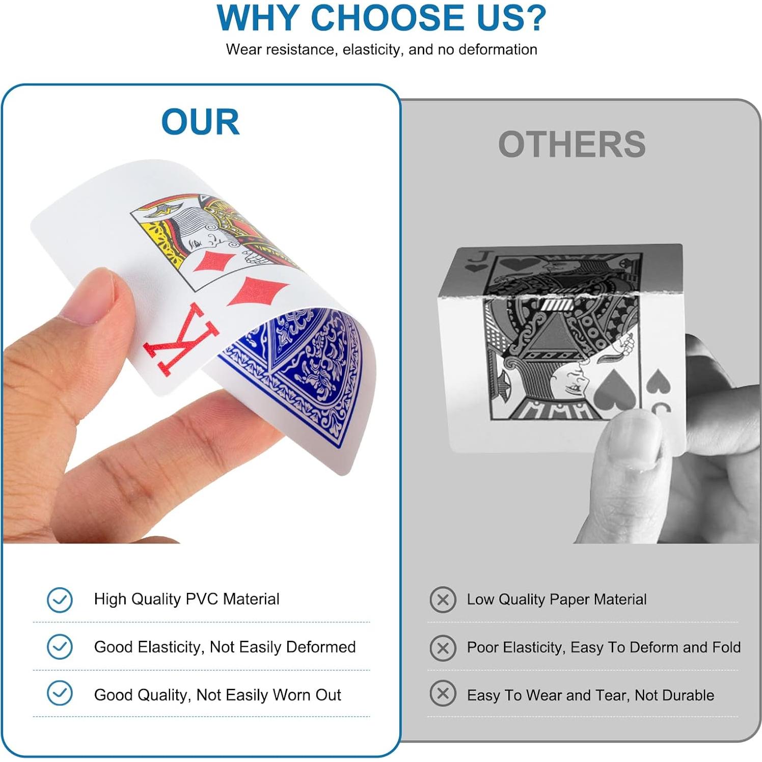 Paquete de 2 Barajas de Cartas de Plástico Impermeables HD