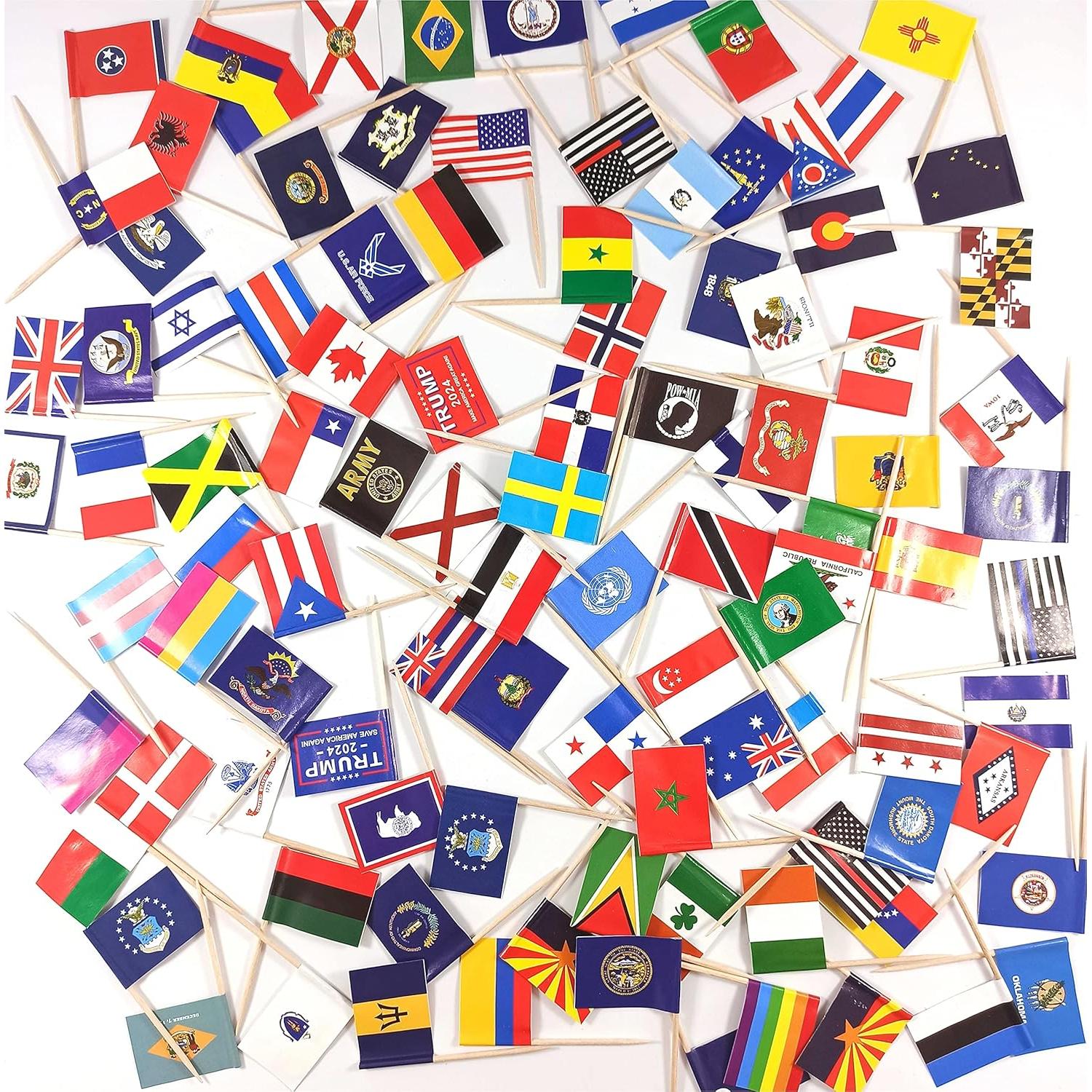 Banderas de Palillo de Dientes JBCD 200pcs Decoración Patriótica