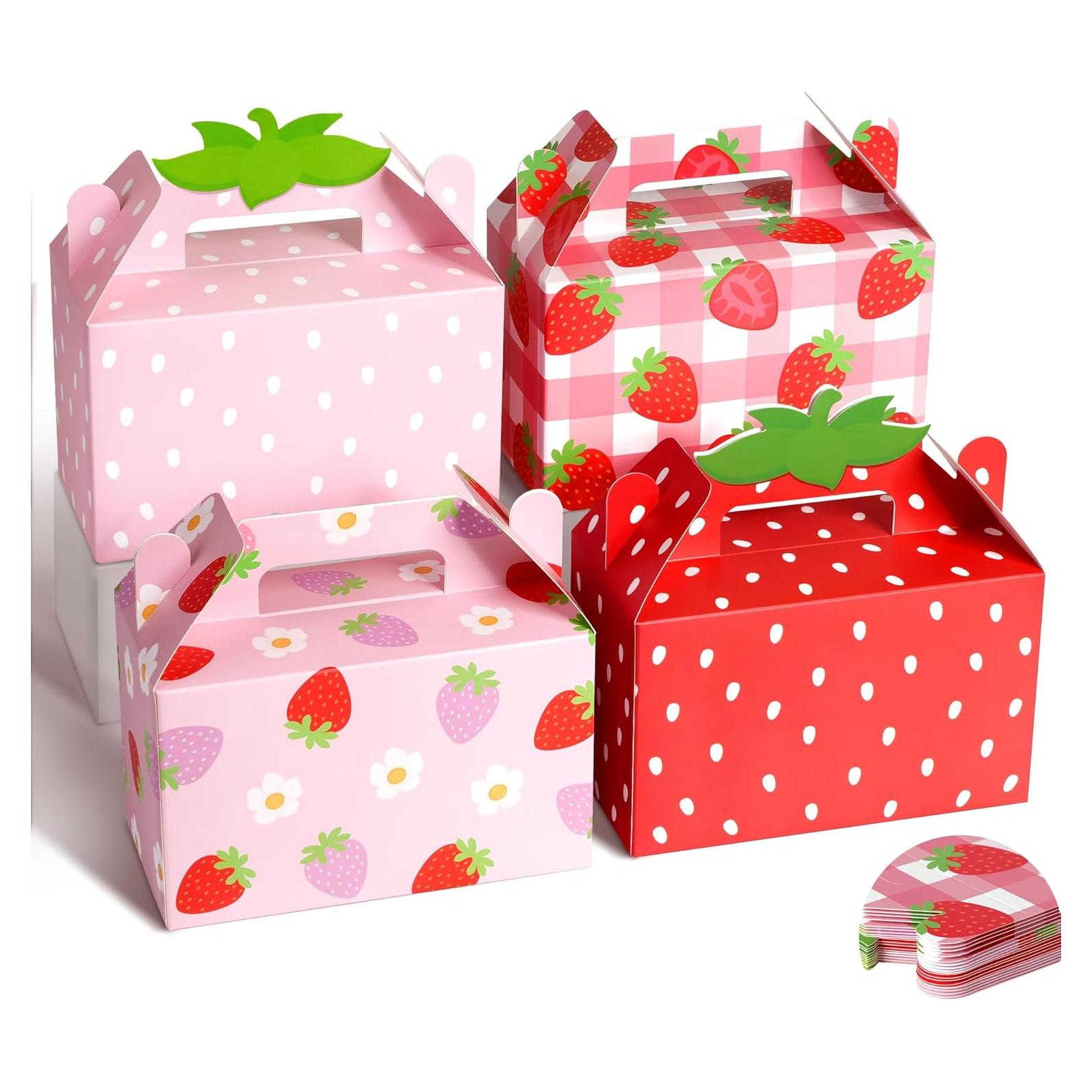 Kriyokiaa 16 Cajas de Favor de Fresa para Fiesta 16x8.1x9.9 cm
