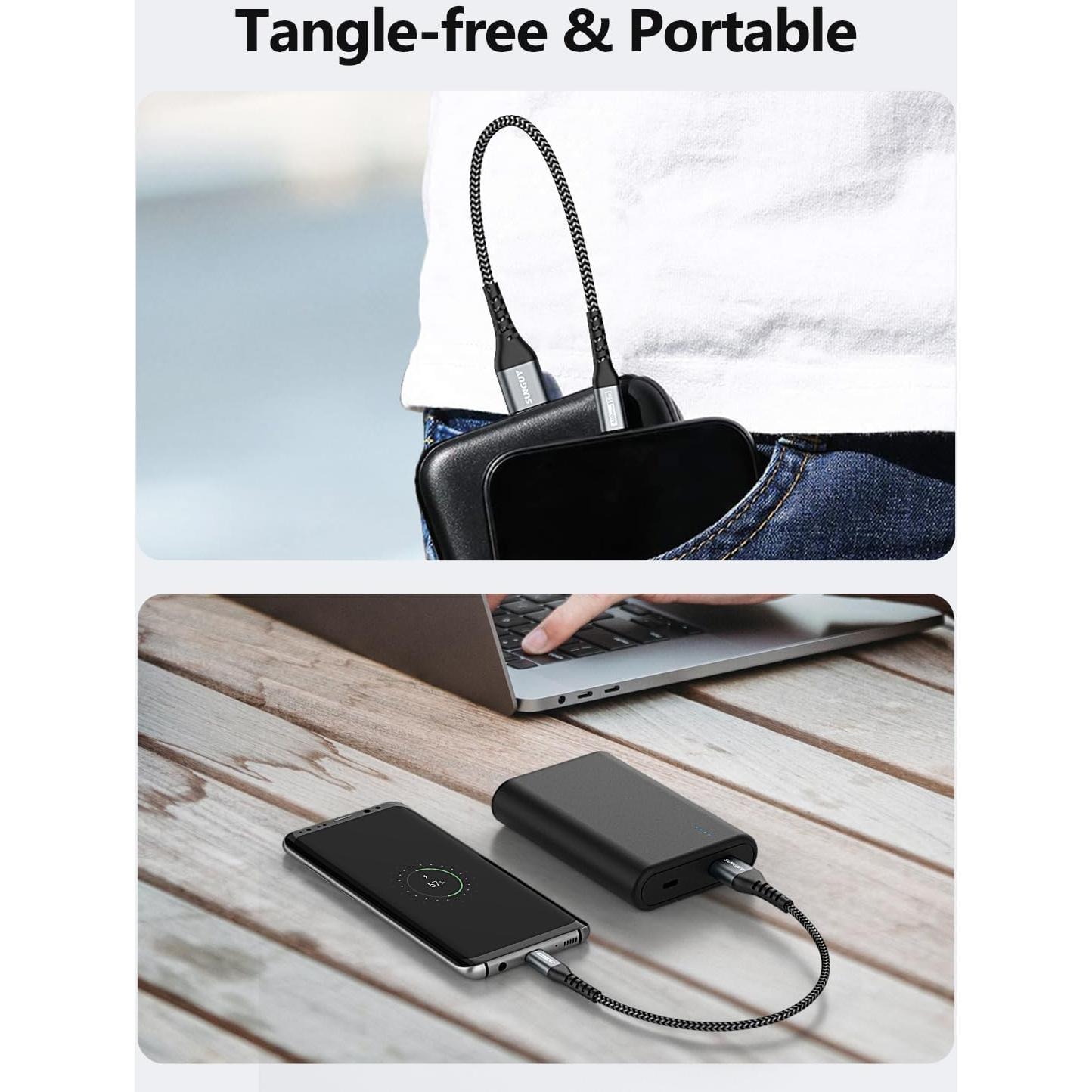 Cable USB A a USB C SUNGUY 3A 6 pulgadas 3 Pack Carga Rápida