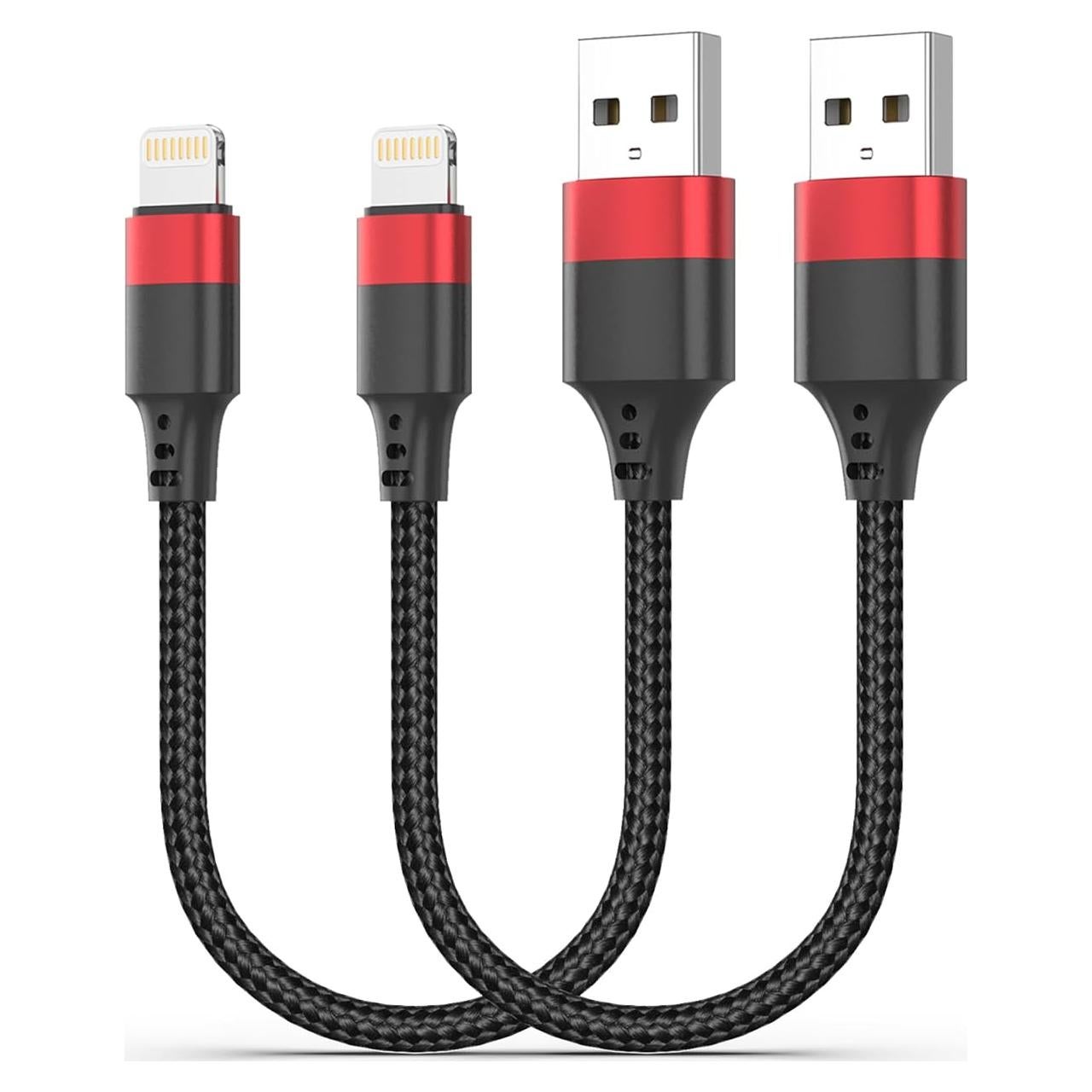 Cable de Carga Corto Bkduice USB a Lightning 30.48 cm - Paquete de 2