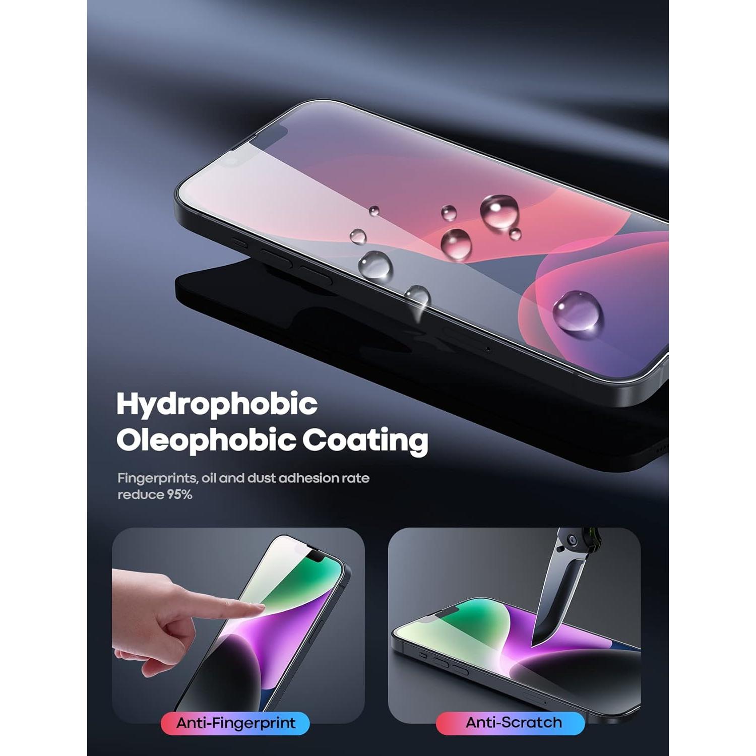 Protector de Pantalla Lamicall para iPhone 14/13/13 Pro 6.1" 9H