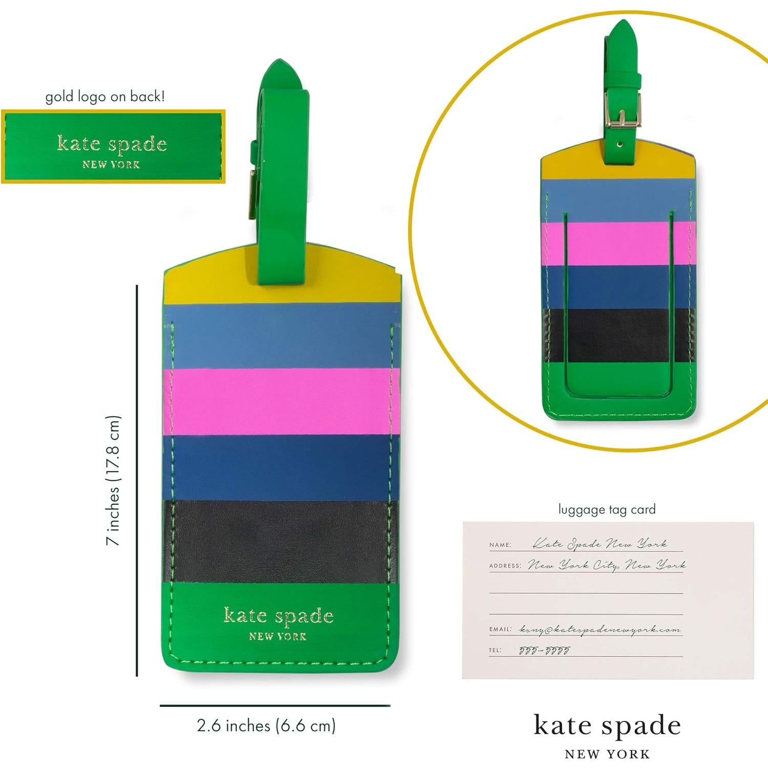 Etiqueta de Equipaje de Cuero Vegano Kate Spade 17.8x6.6cm